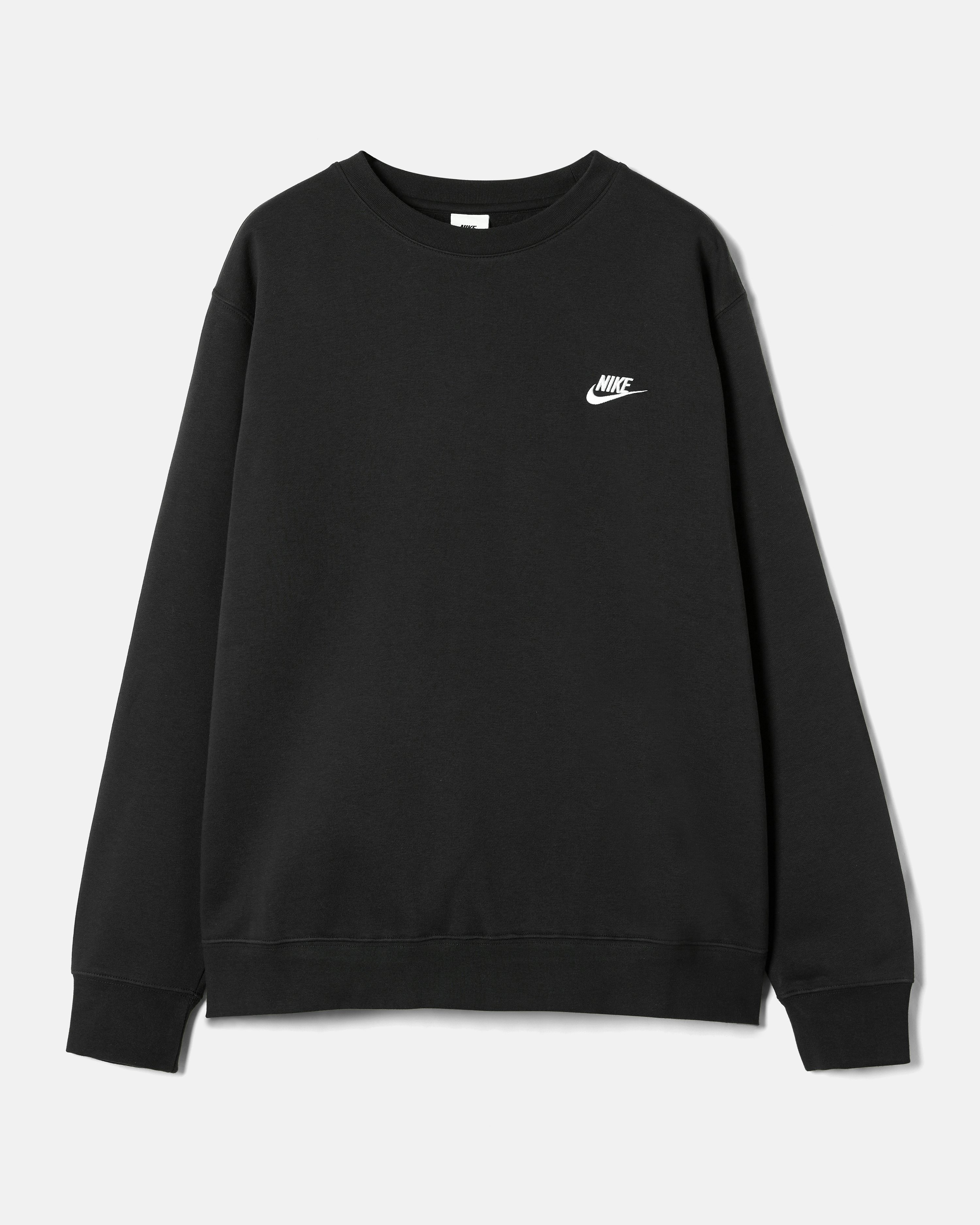 Nike Club Fleece Crewneck Black | Men | Junkyard