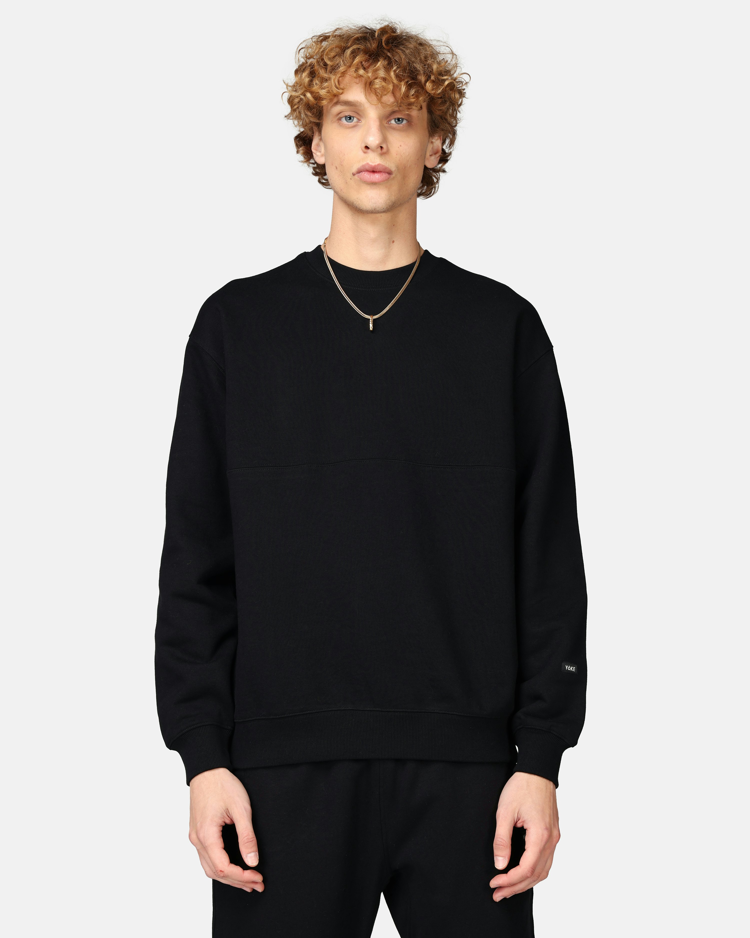 Yôke Sweater - CAMAYA HEAVY CREW Black | Men | Junkyard