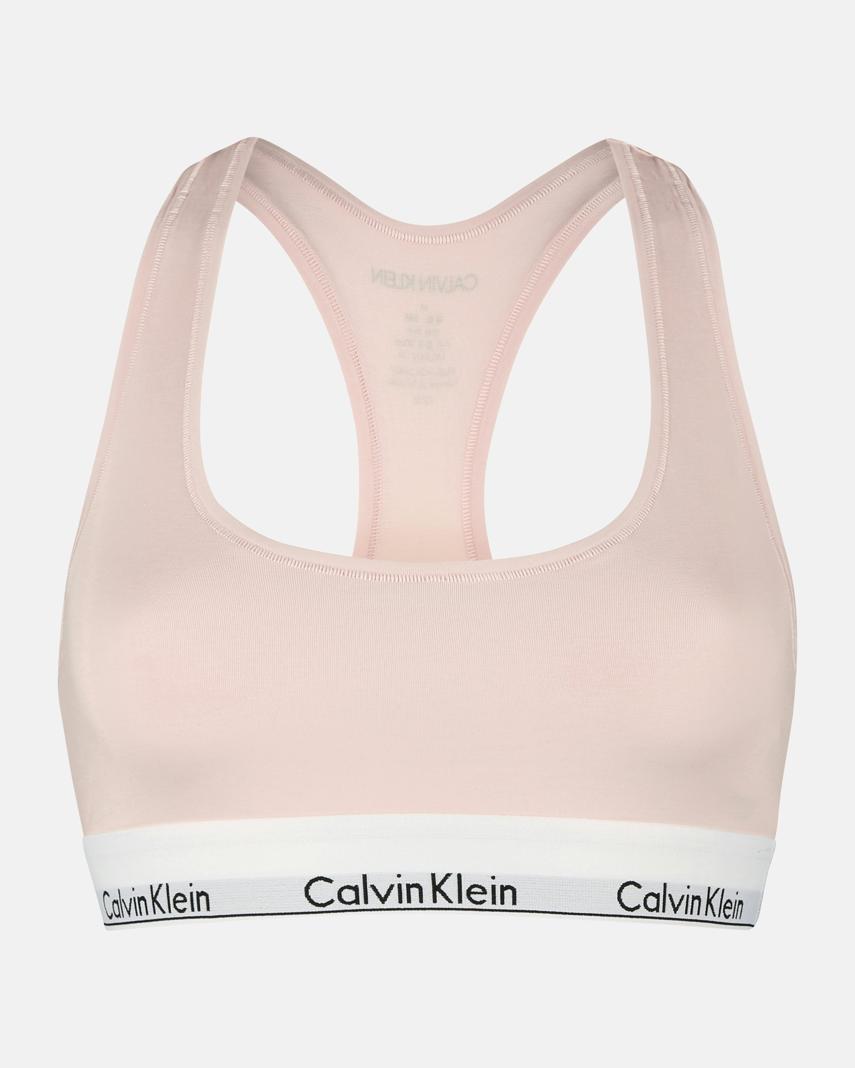 Calvin Klein Pink Flash & Bold Blue Cotton Bralette Crop Tops (2 Pack)