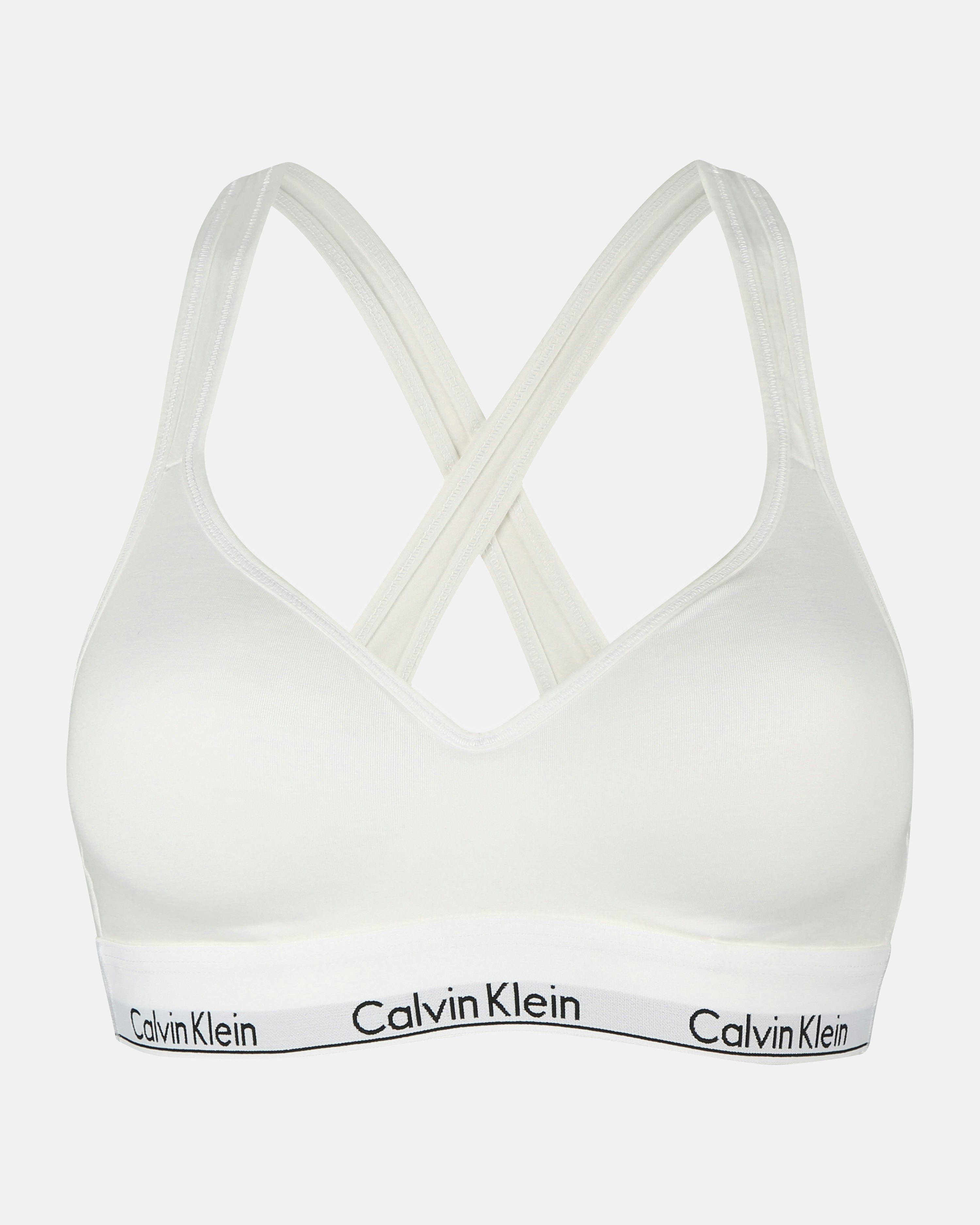 NWT Calvin Klein Modern Cotton Bralette Racerback Bra Logo White