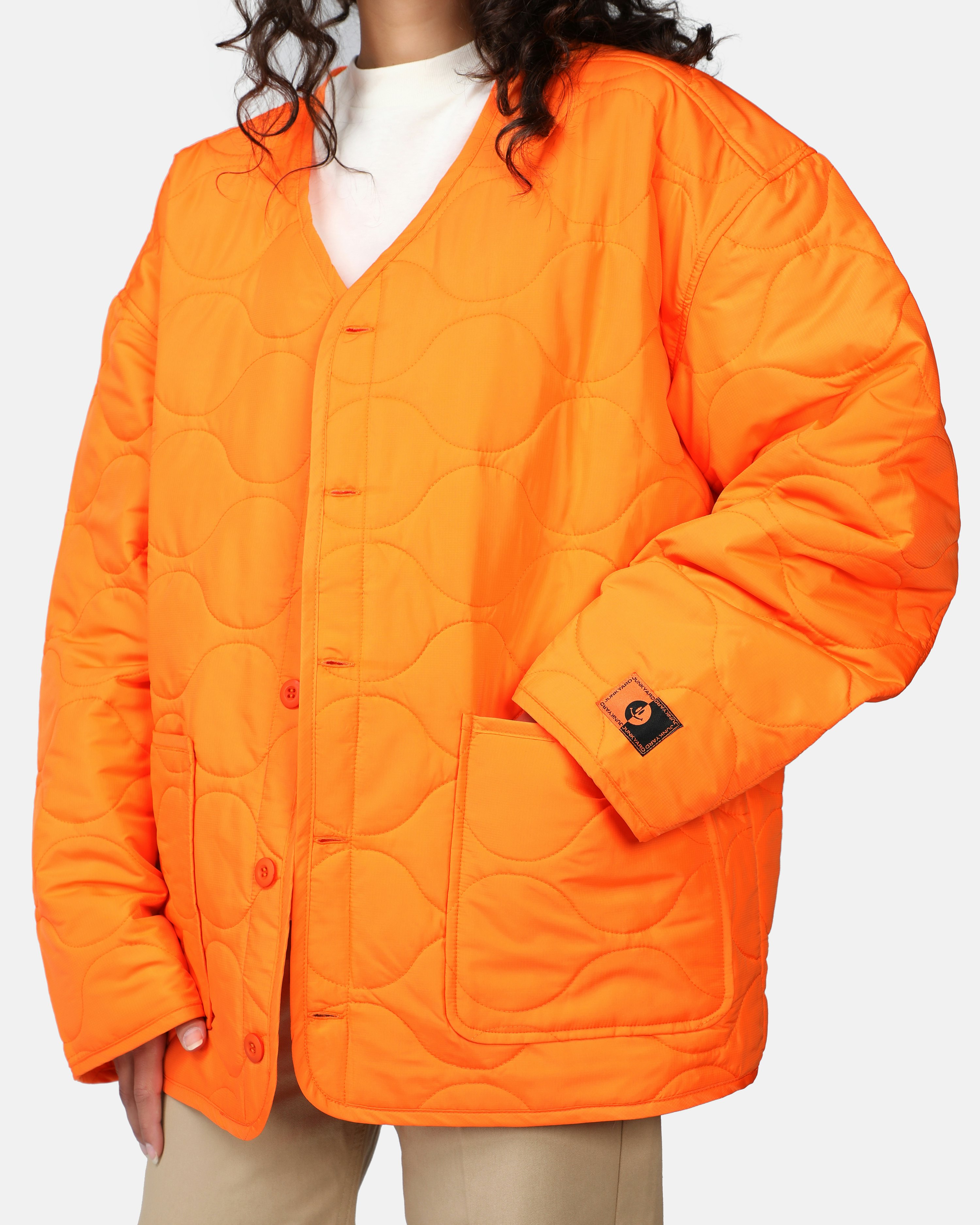 Jacket with orange outlet lining