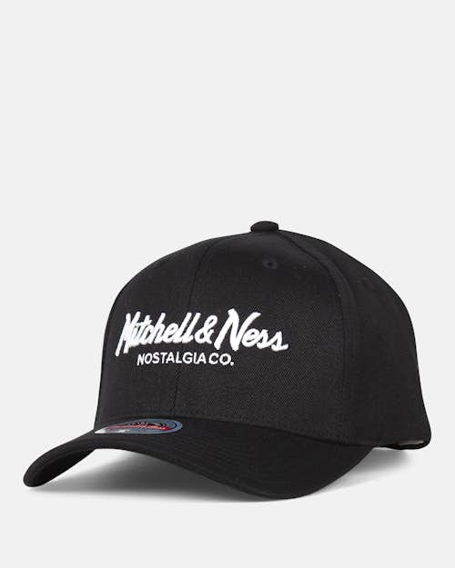 Mitchell & Ness box logo snapback cap in black
