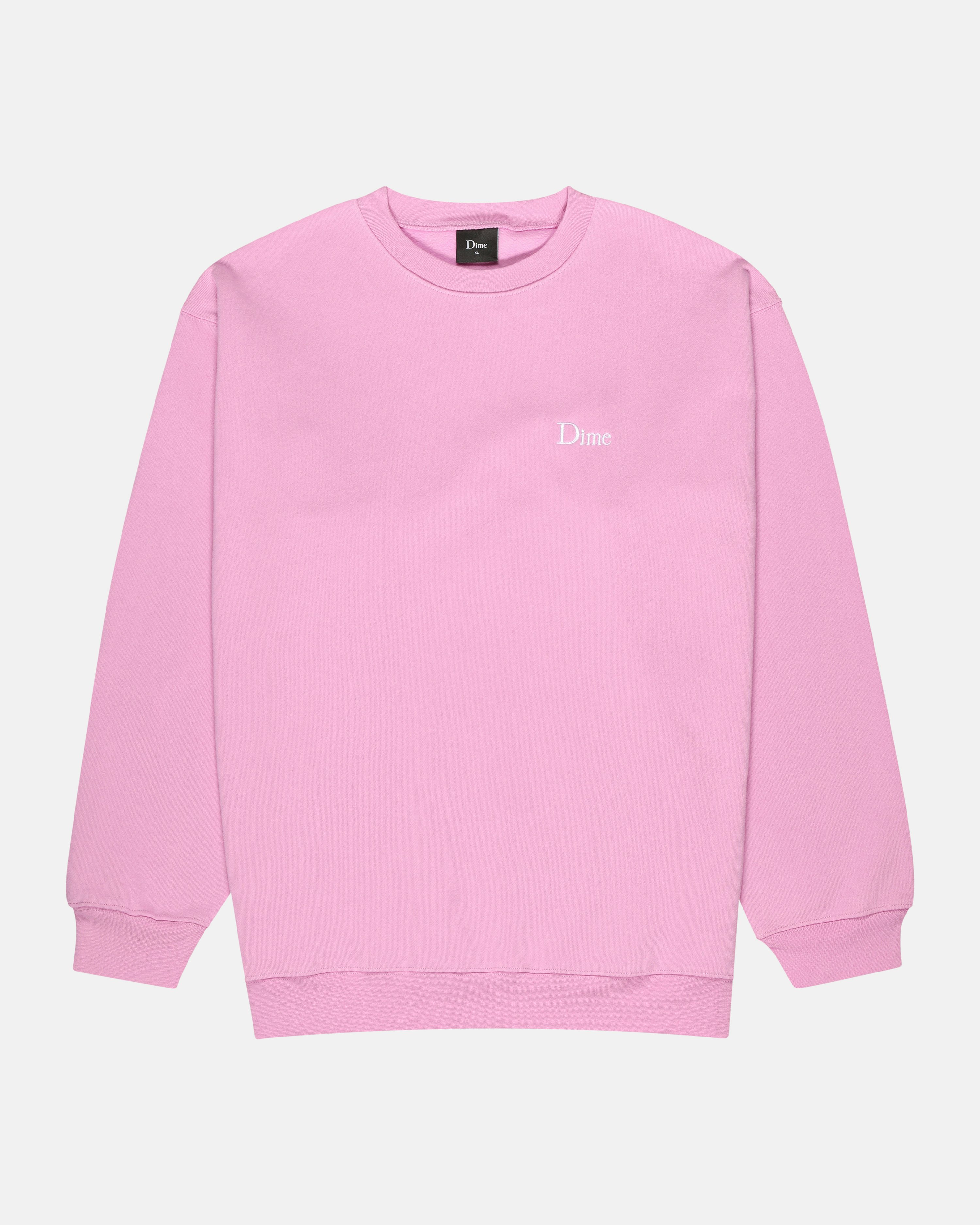 Dime Classic Small Logo Crewneck Pink | Men | Junkyard