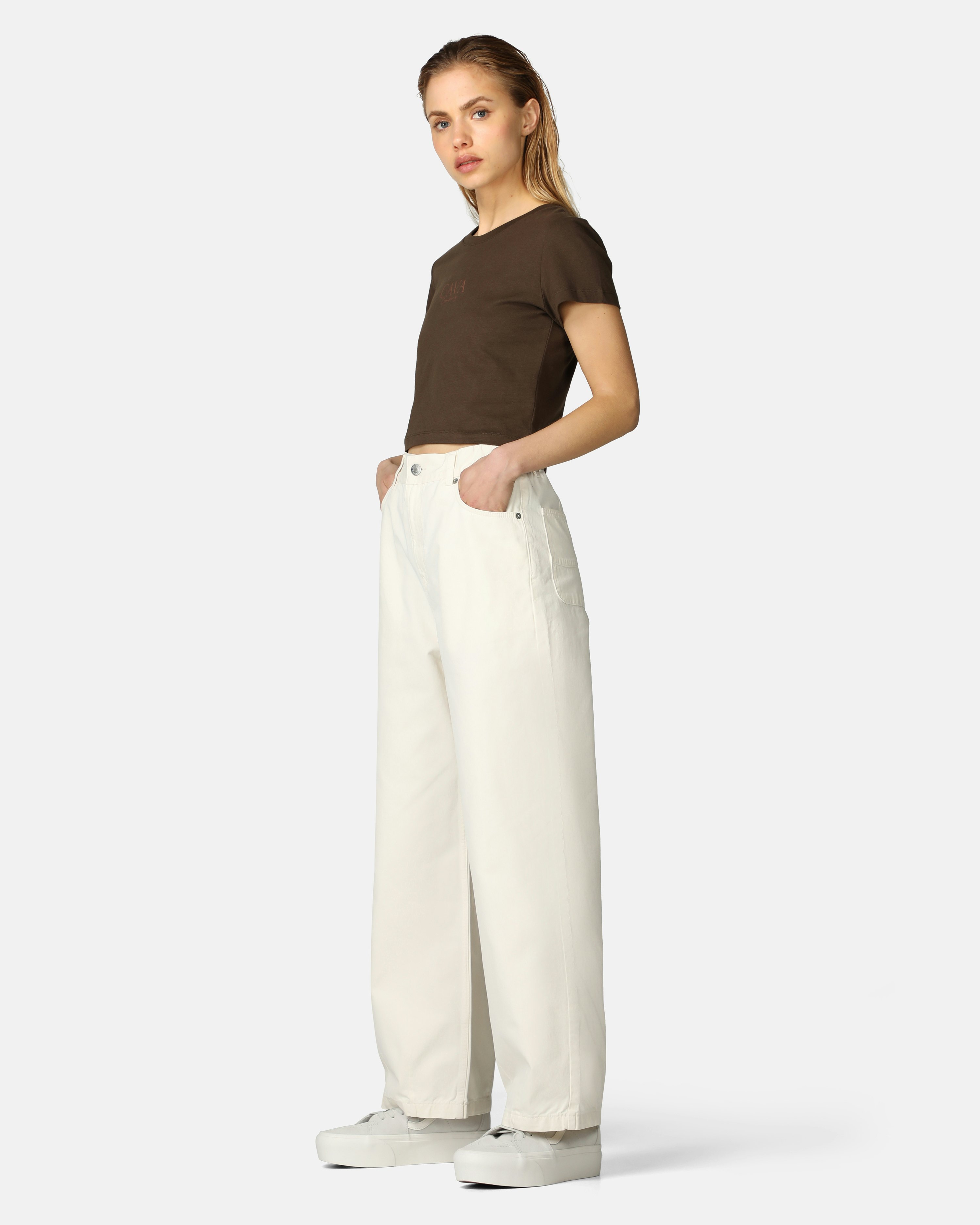 WIDE-LEG FLOWING TROUSERS - Cava