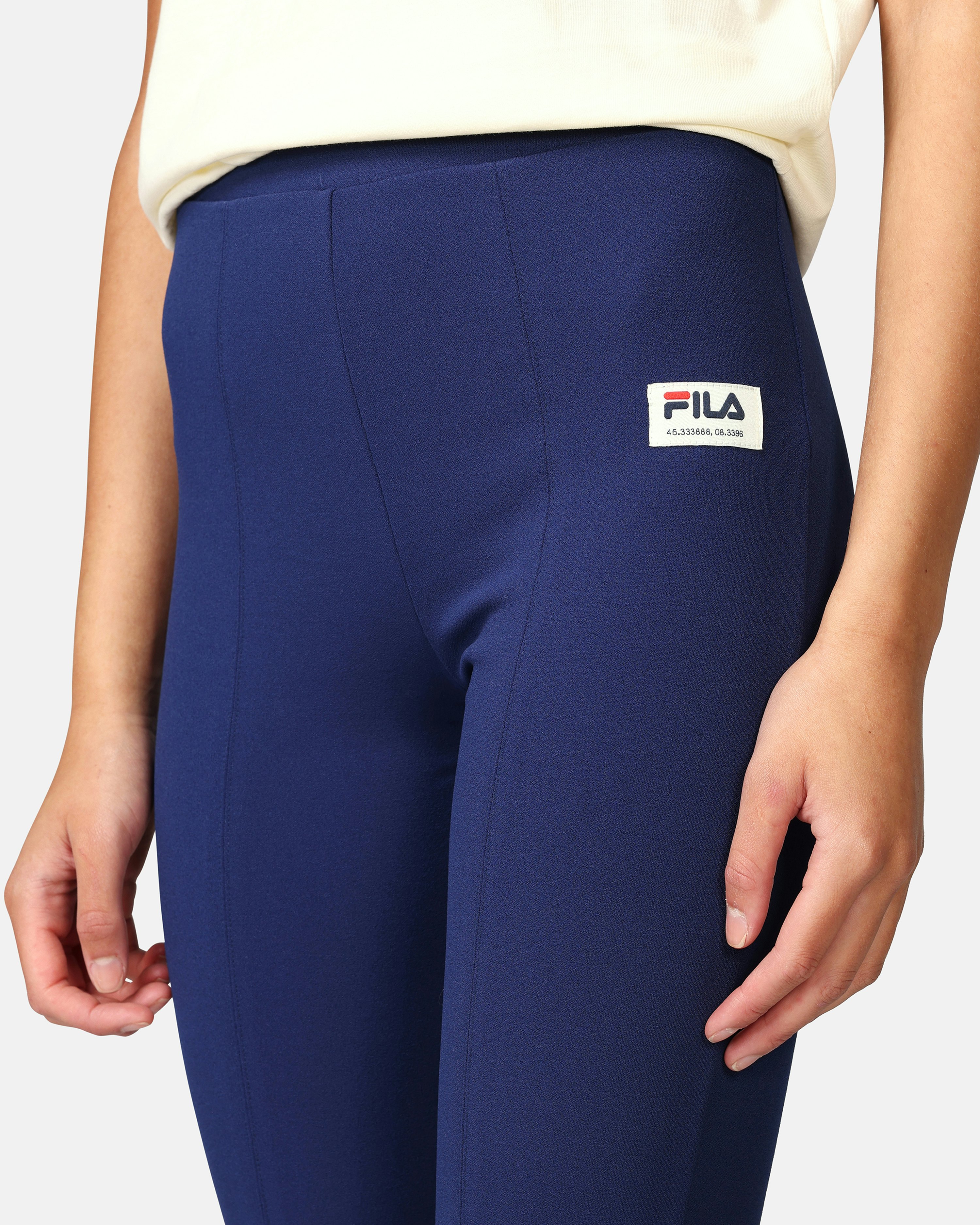 Fila, Pants & Jumpsuits, Like New Fila Capri Legging With Colorful  Geometric Print A S Blue Mesh Panel