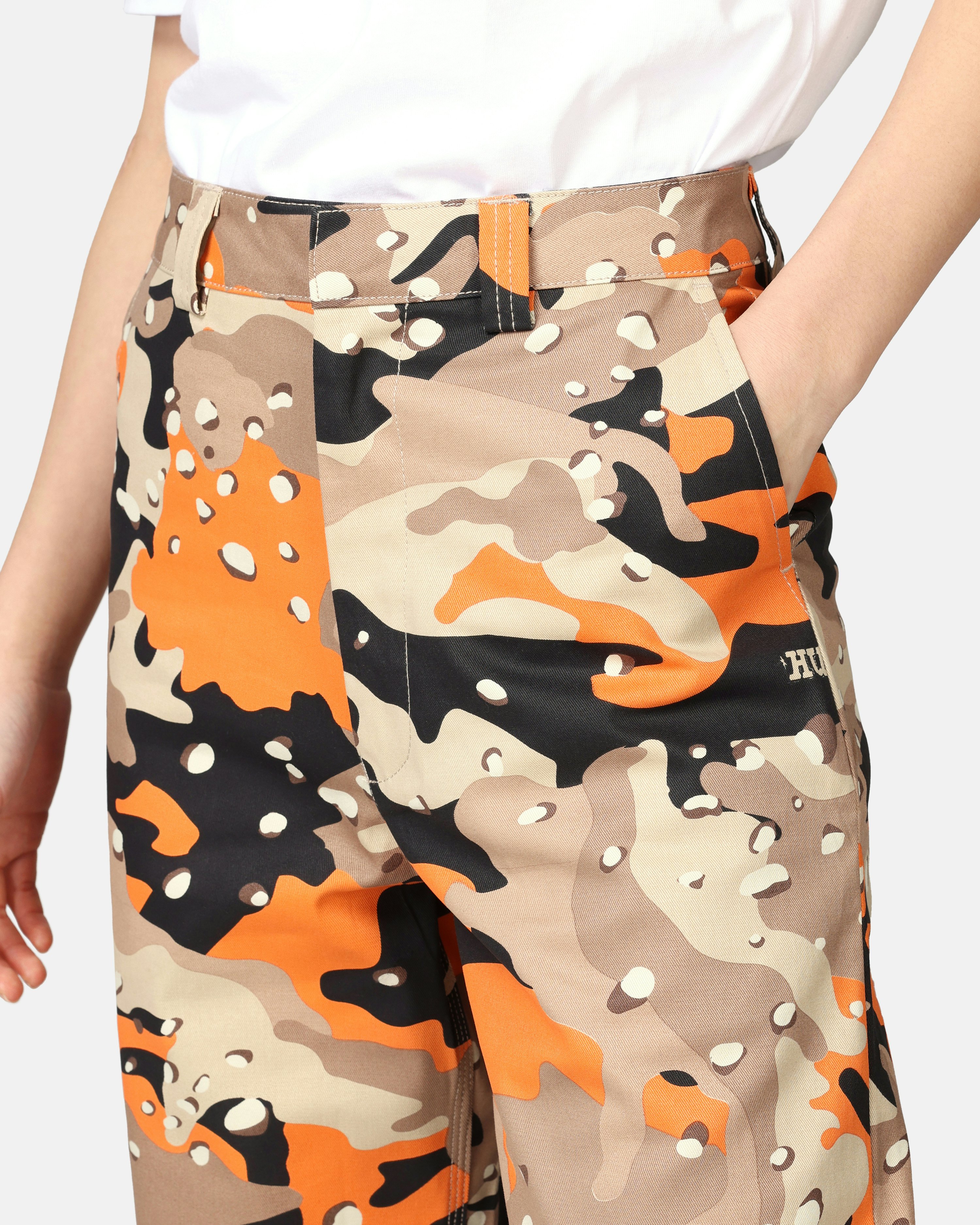 HUF Pants - Big Ups Camo Skate Army green | Women | Junkyard