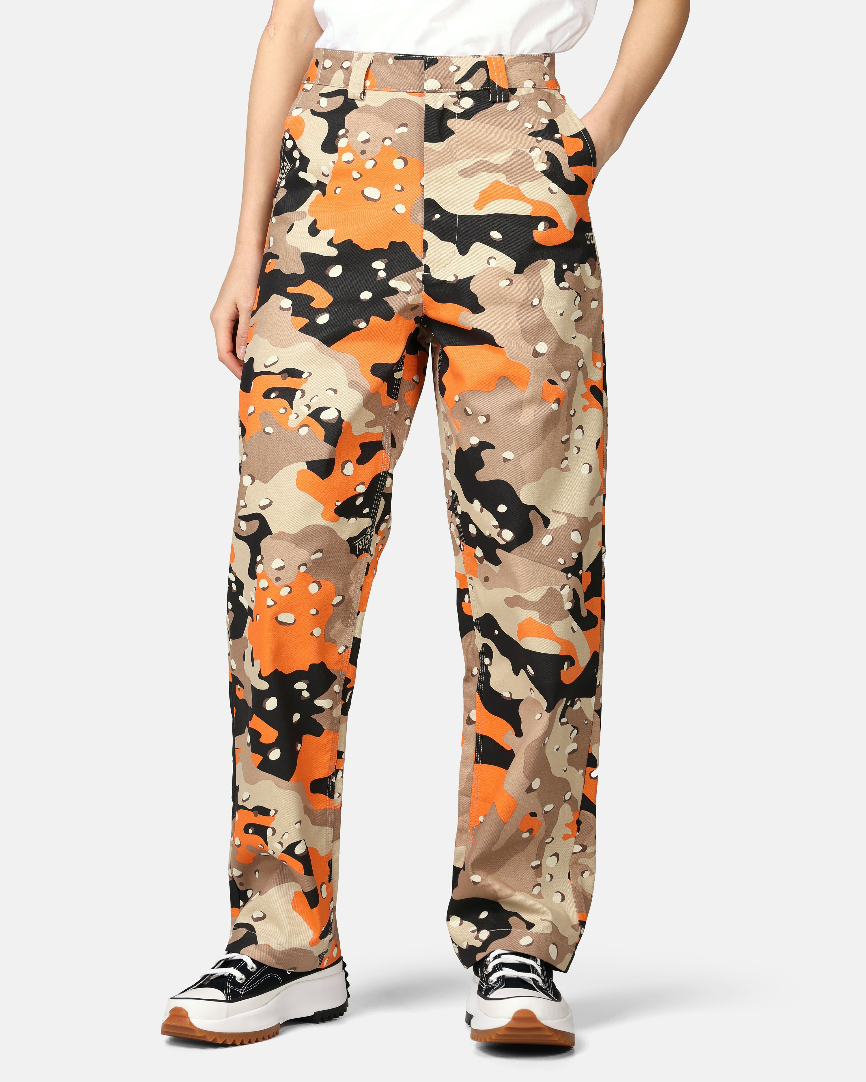 HUF Pants - Big Ups Camo Skate Army green | Women | Junkyard