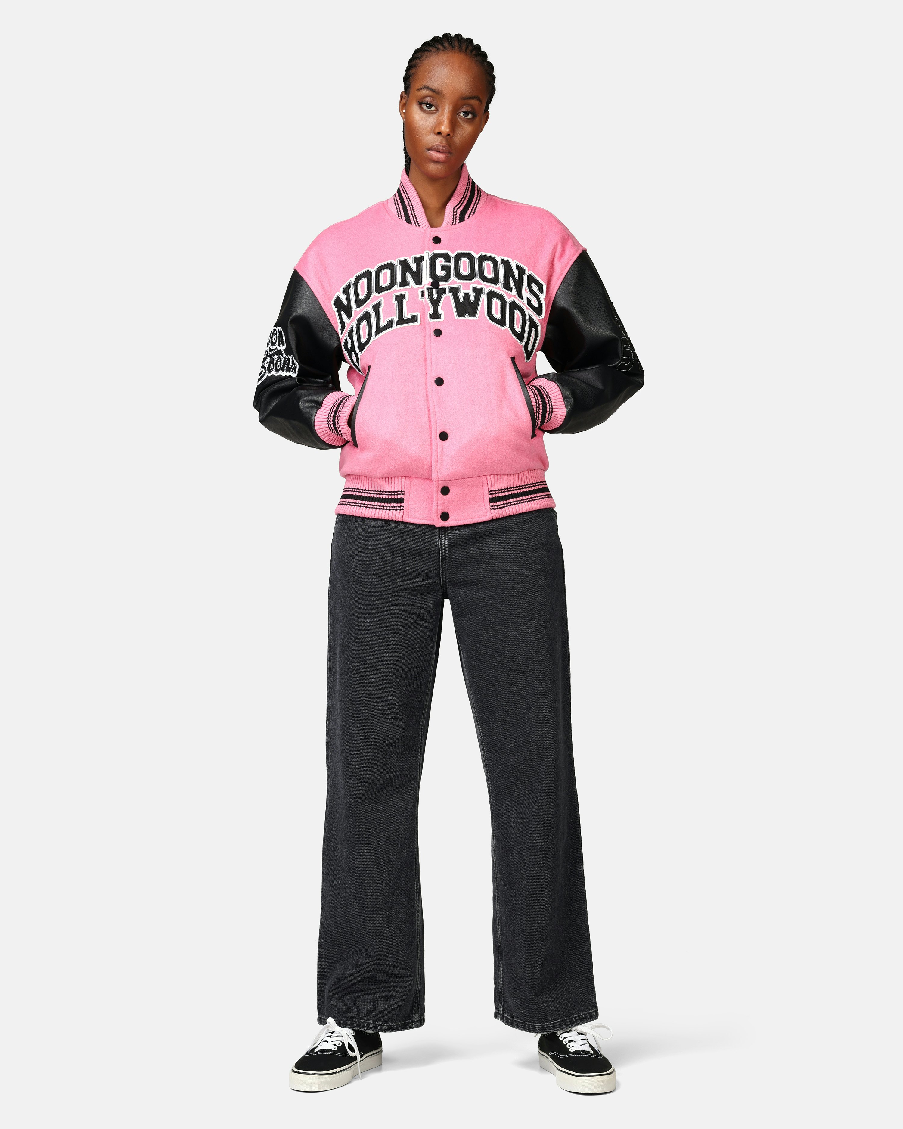 Noon Goons Jacket - Hollywood High Varsity Pink | Men | Junkyard