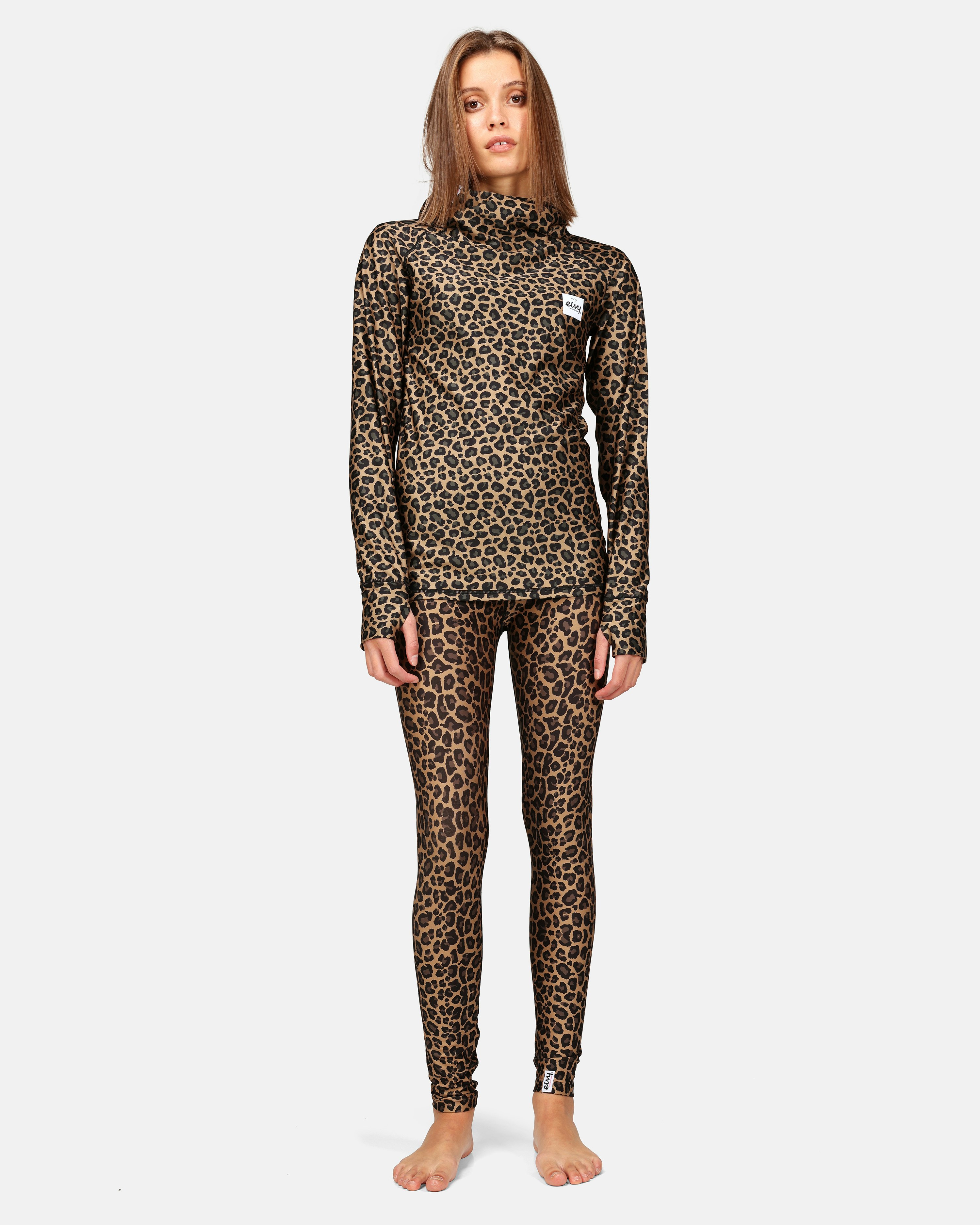 Eivy Icecold base layer legging in leopard