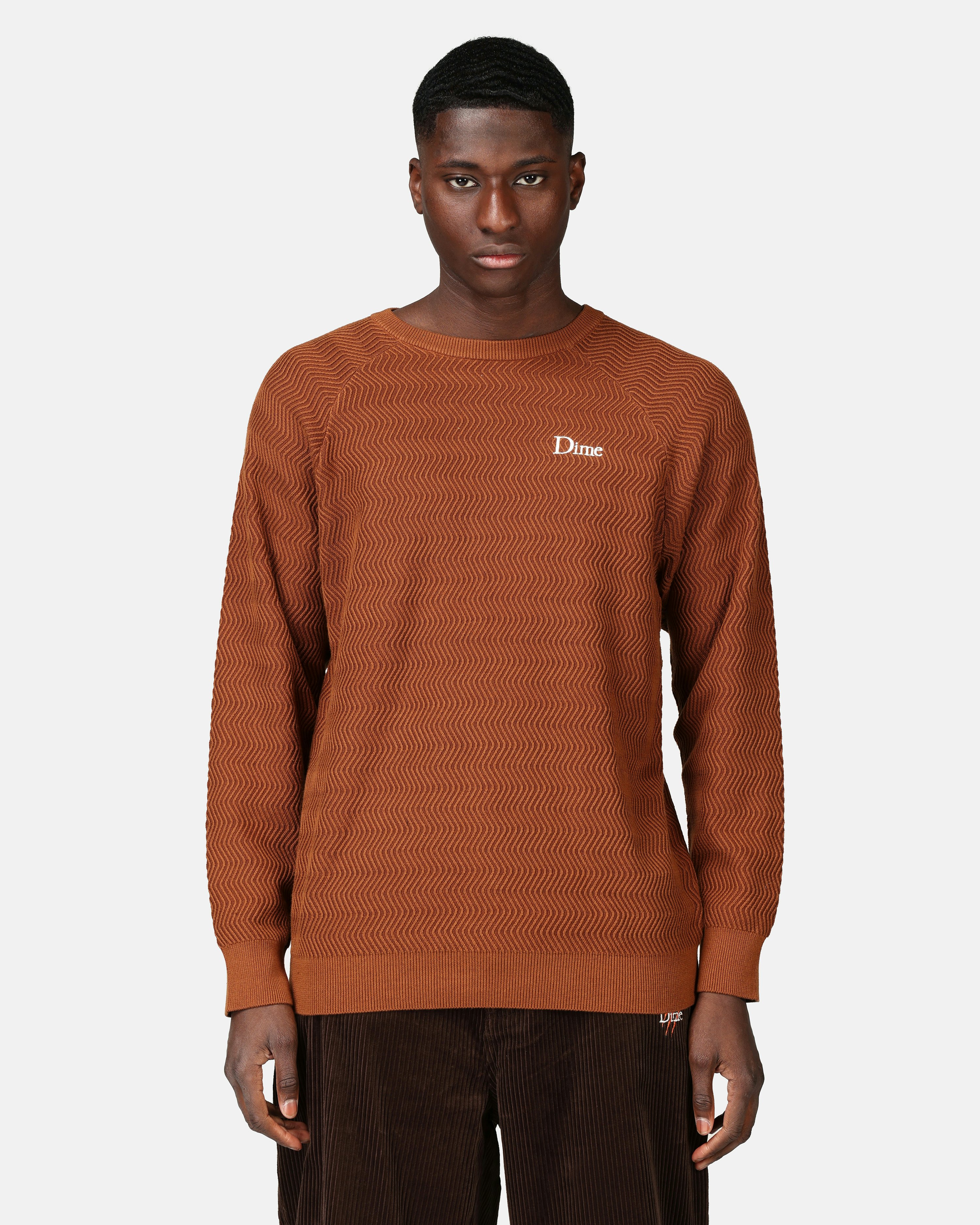 Dime Sweater - Wave Cable Knit Brown | Men | Junkyard