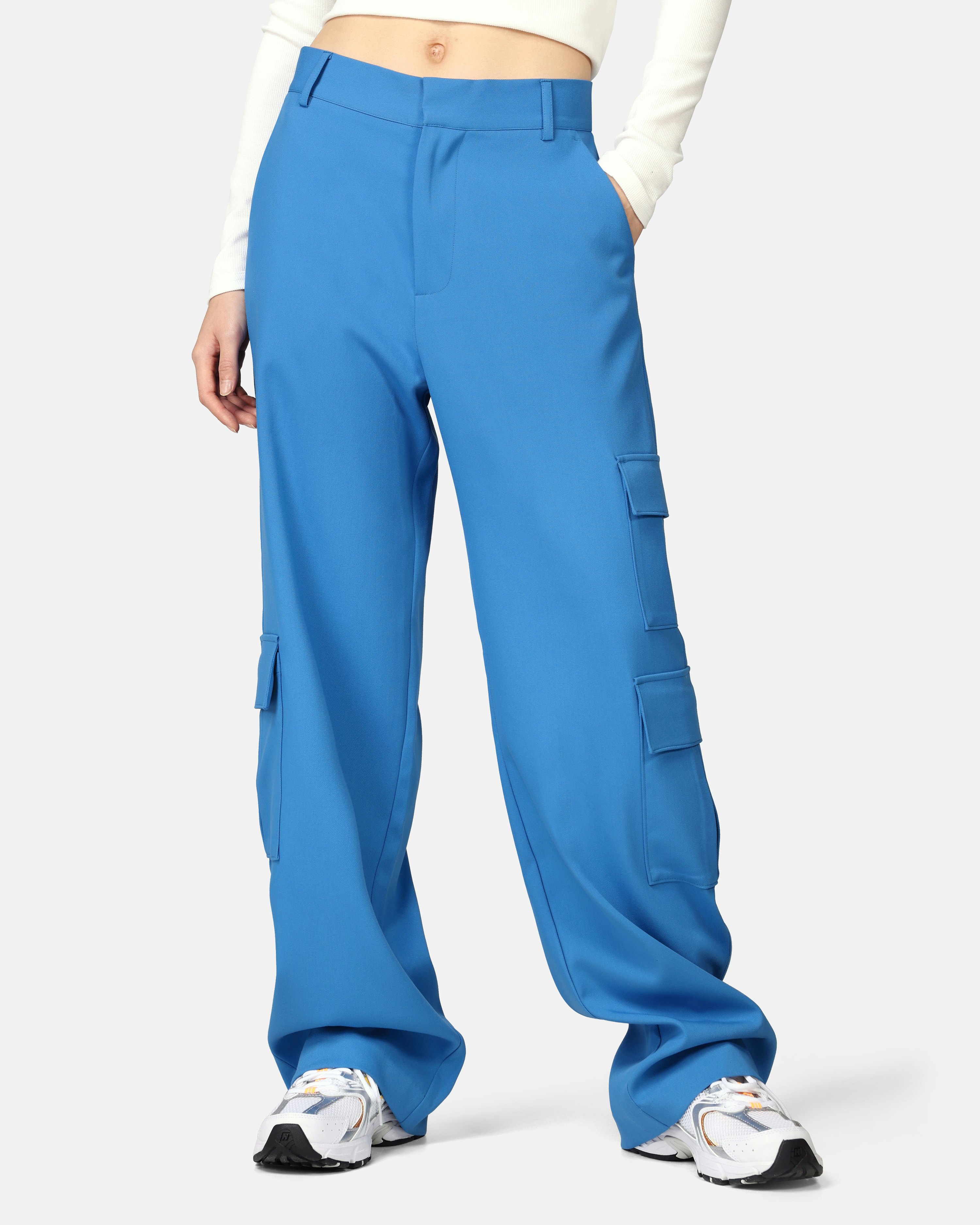 カカDrain water trousers 【BLUE】 Women's Lynsu Wide Leg Pants | Clear Sky Blue UPF 50+