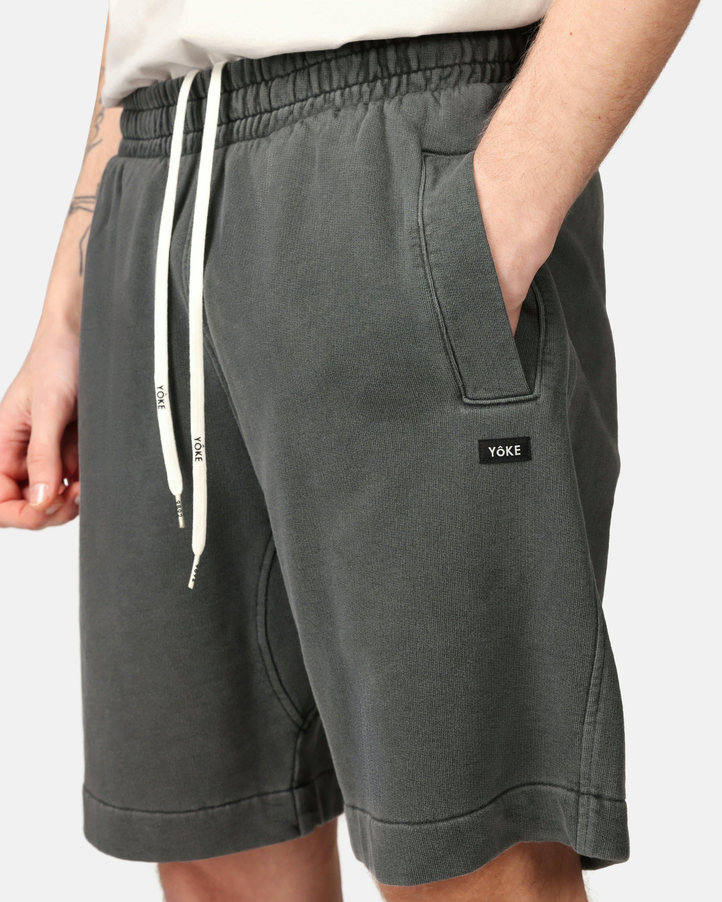 Yôke Shorts - Noki Wash Sweat Dark grey | Men | Junkyard