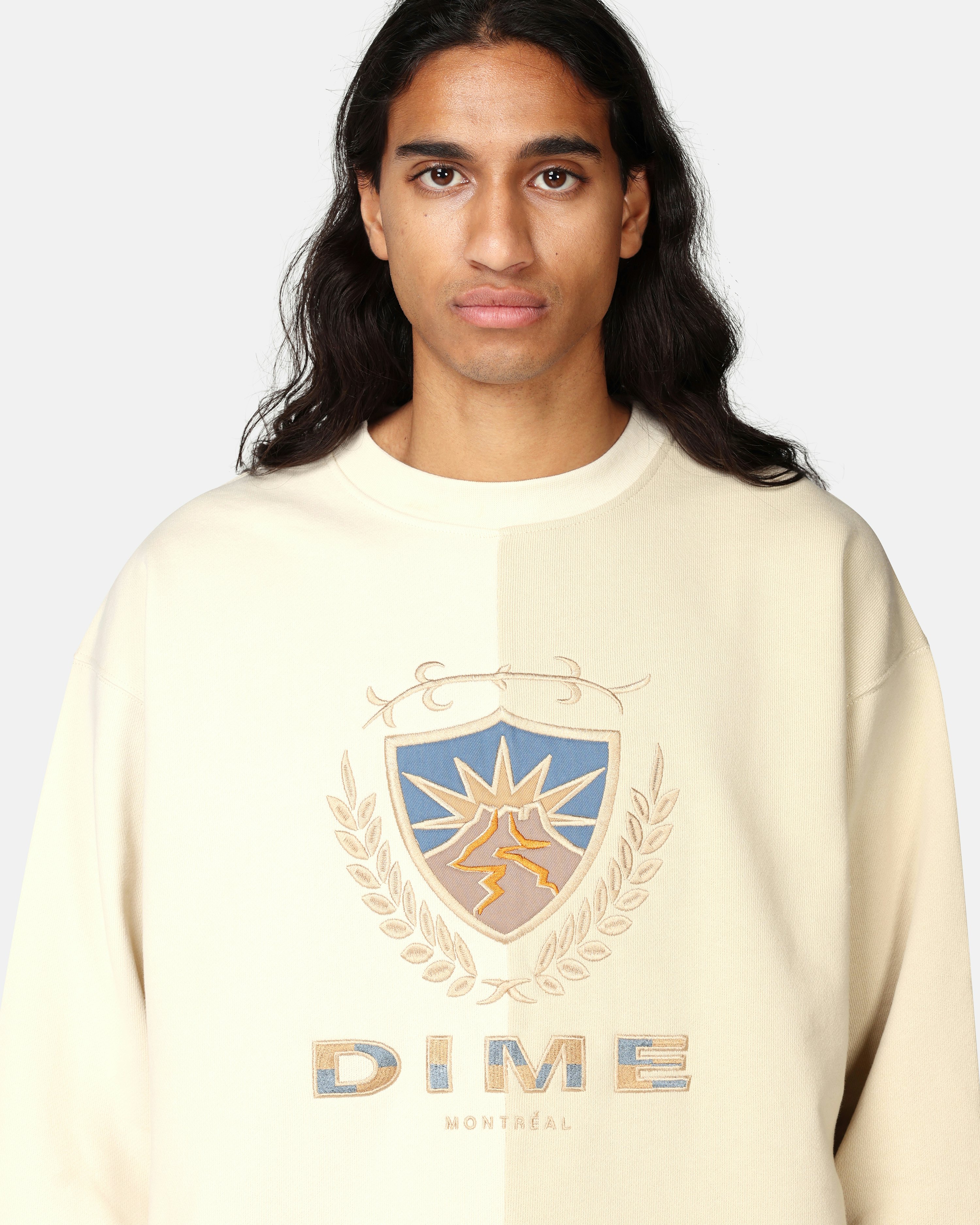 Dime Sweatshirt - Split Crest Crewneck Cream | Men | Junkyard