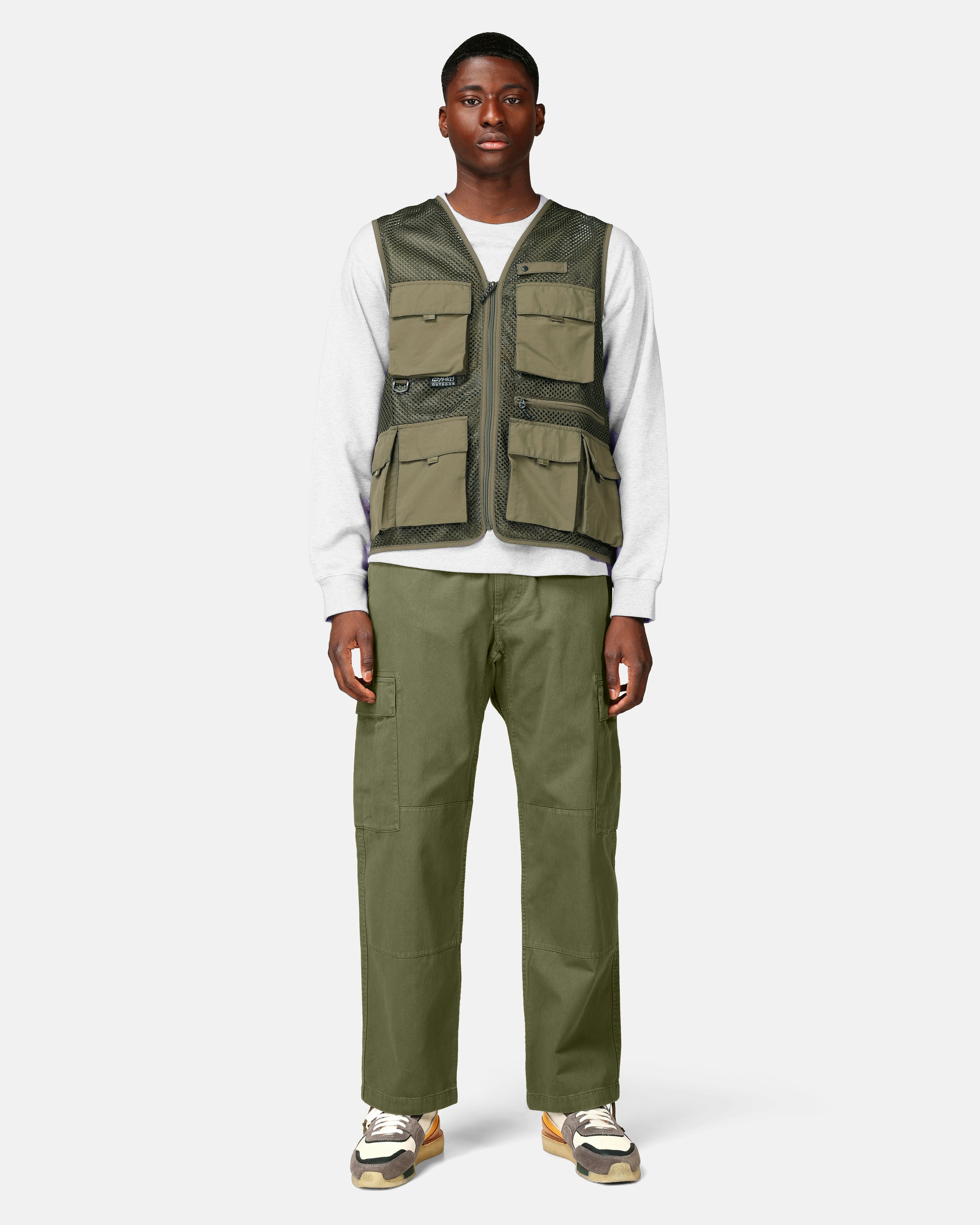 Gramicci Men's Gone Fishing Vest in Army Green Gramicci