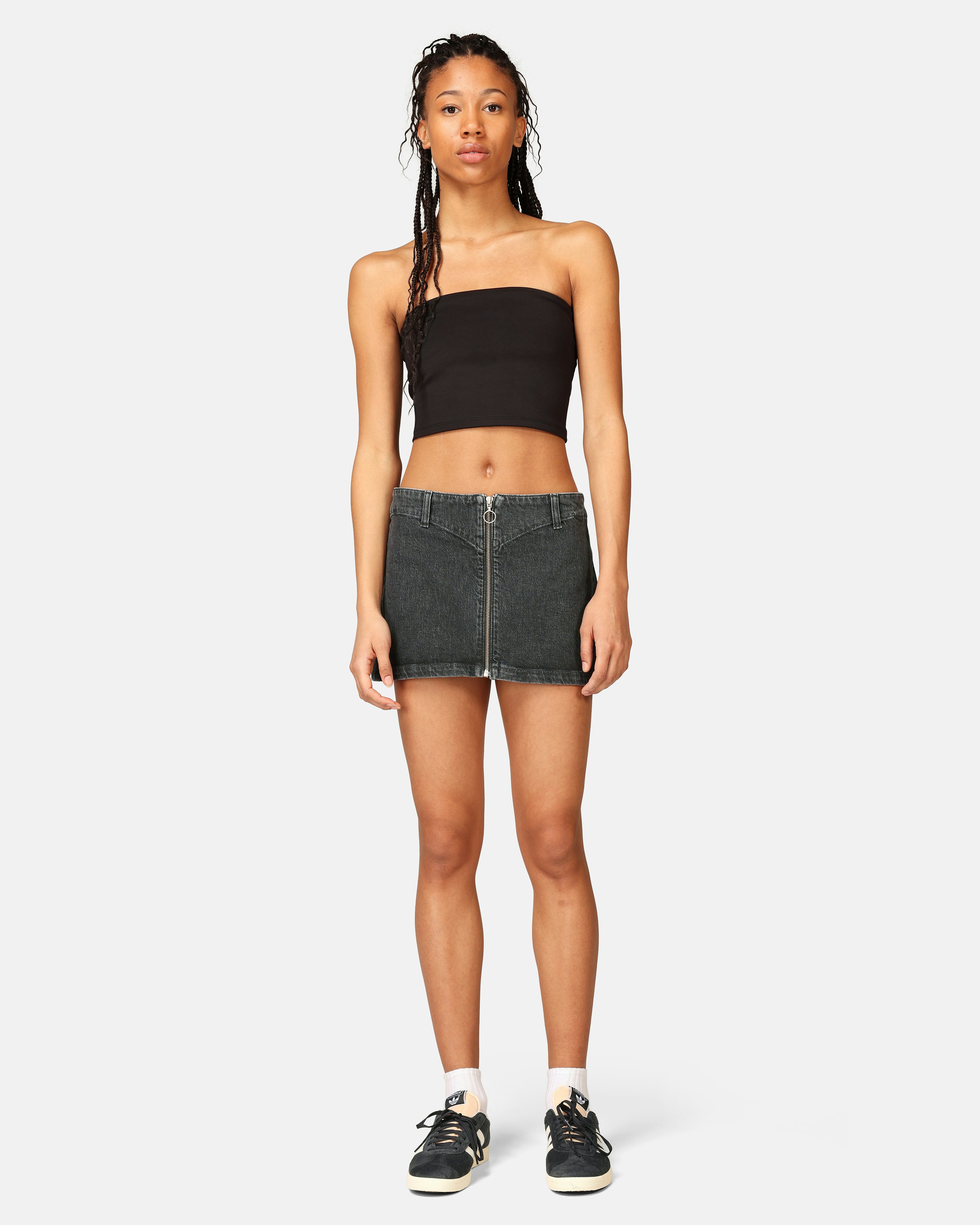 Black Denim Split Hem Maxi Skirt | New Look