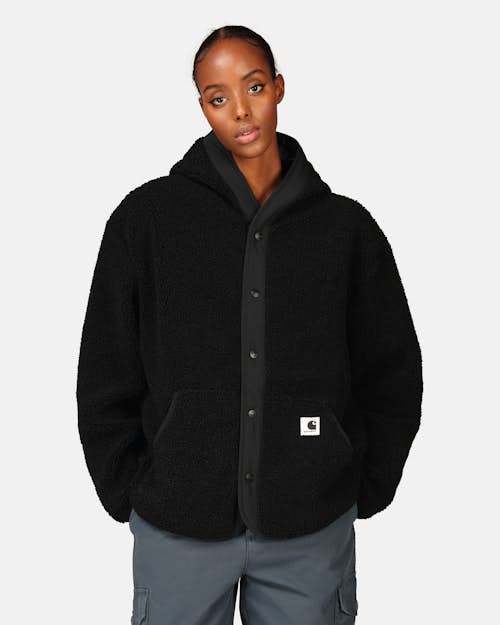 Urban Classics Jacket - Sherpa Black | Women | Junkyard