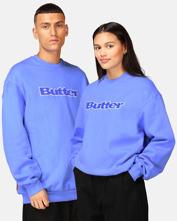 Butter Goods Cord Logo crewneck Blå unisex Junkyard