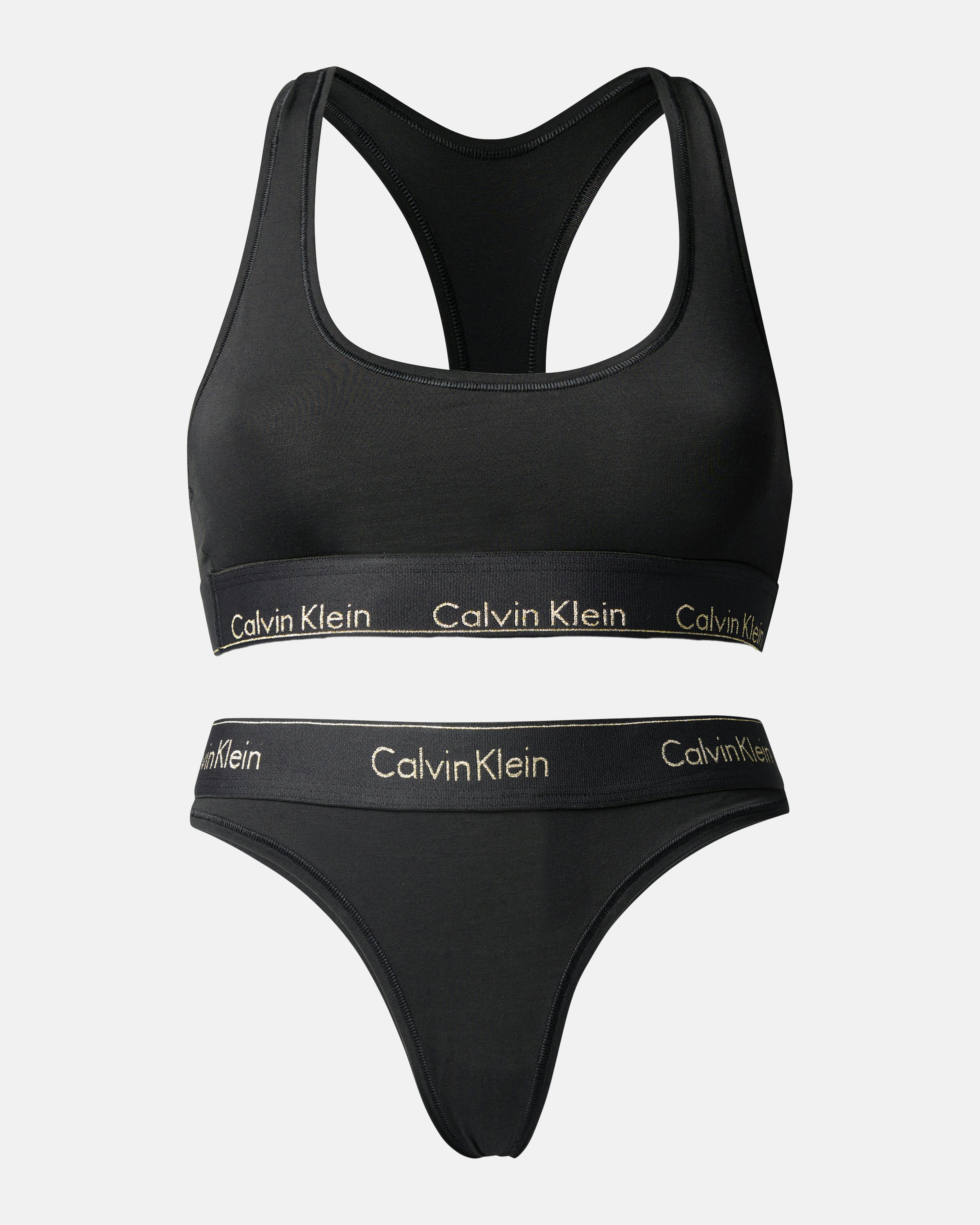 Calvin Klein Underwear Bralette And Thong Set Black, Women
