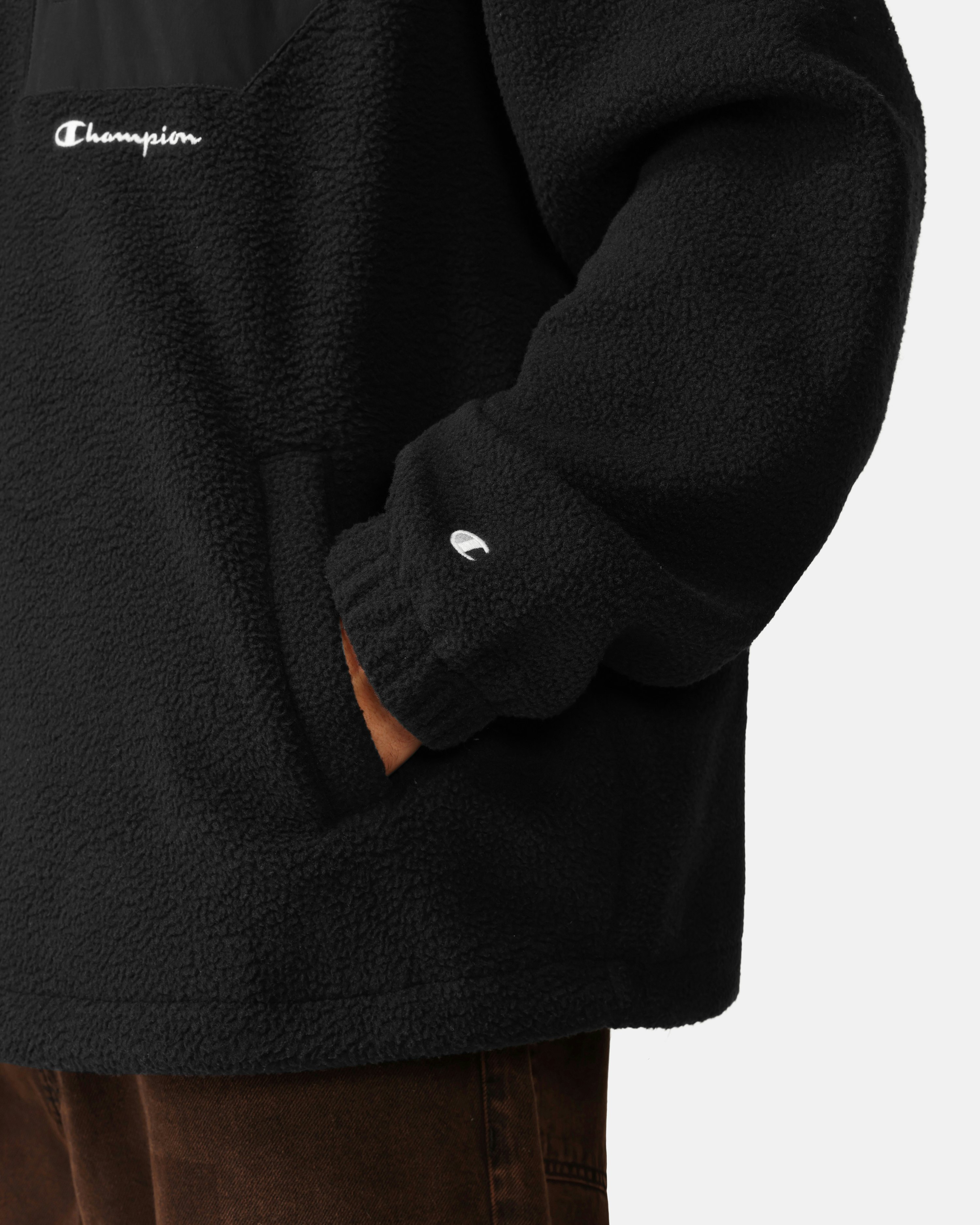 Champion Eco Half-Zip Fleece | Sweater Junkyard | Men Black