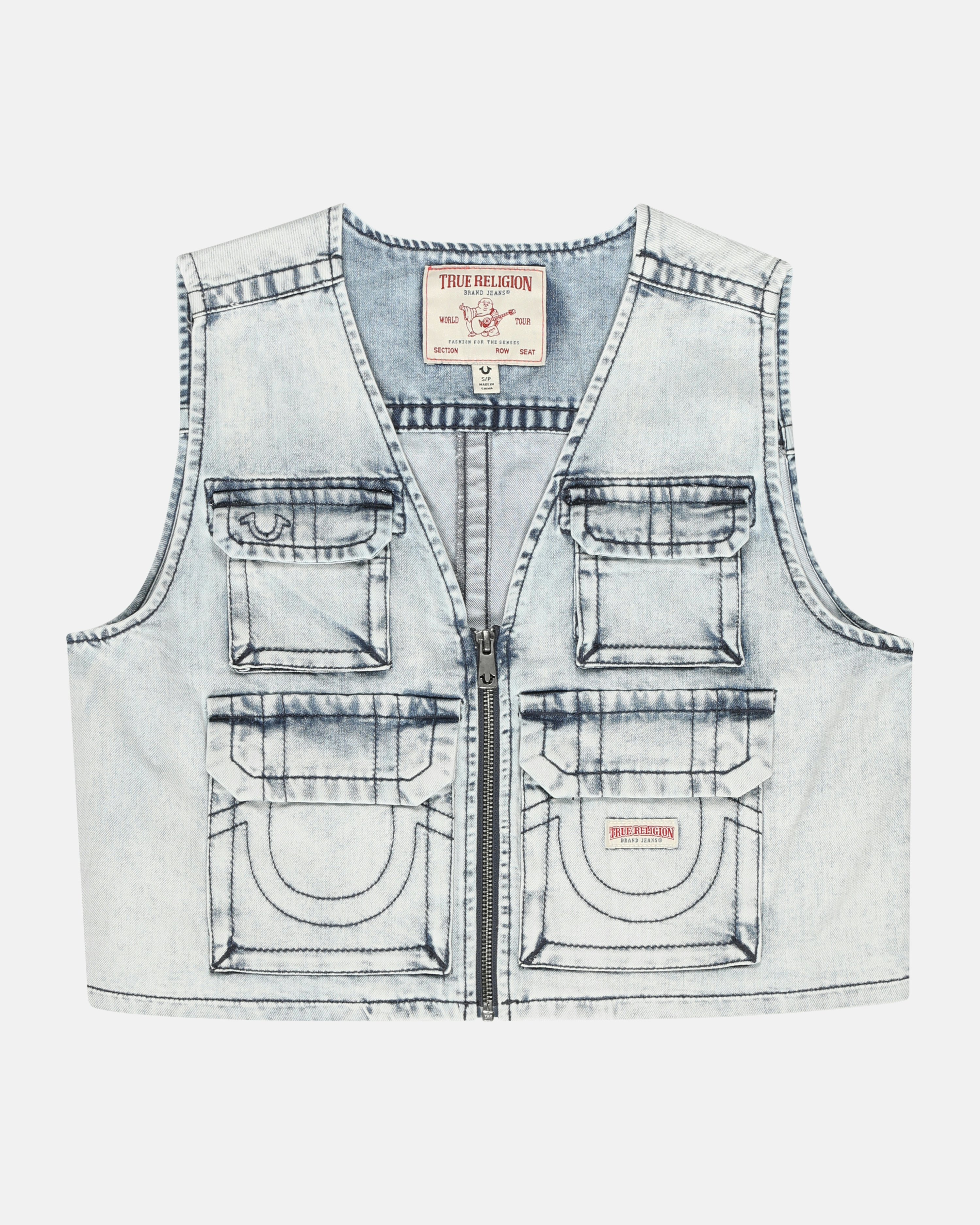 True religion denim outlet vest