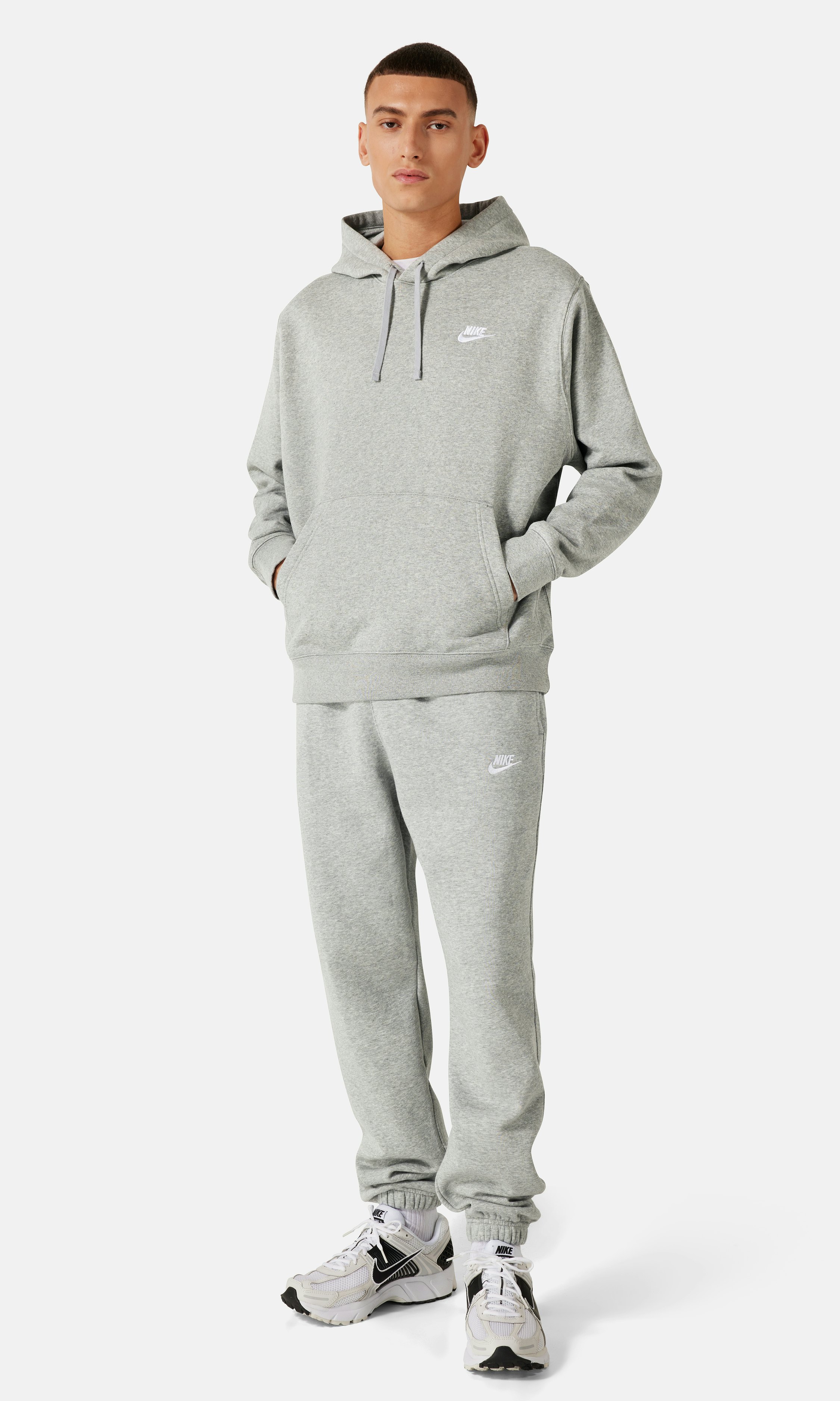 Nike Club Hoodie Dark grey melange | Men | Junkyard