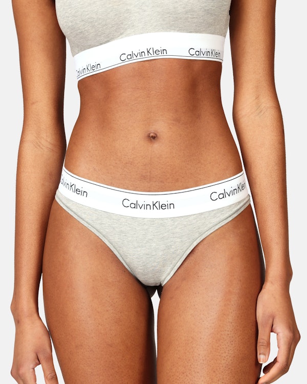 Calvin Klein Modern Cotton Thong, Grey Heather at John Lewis & Partners