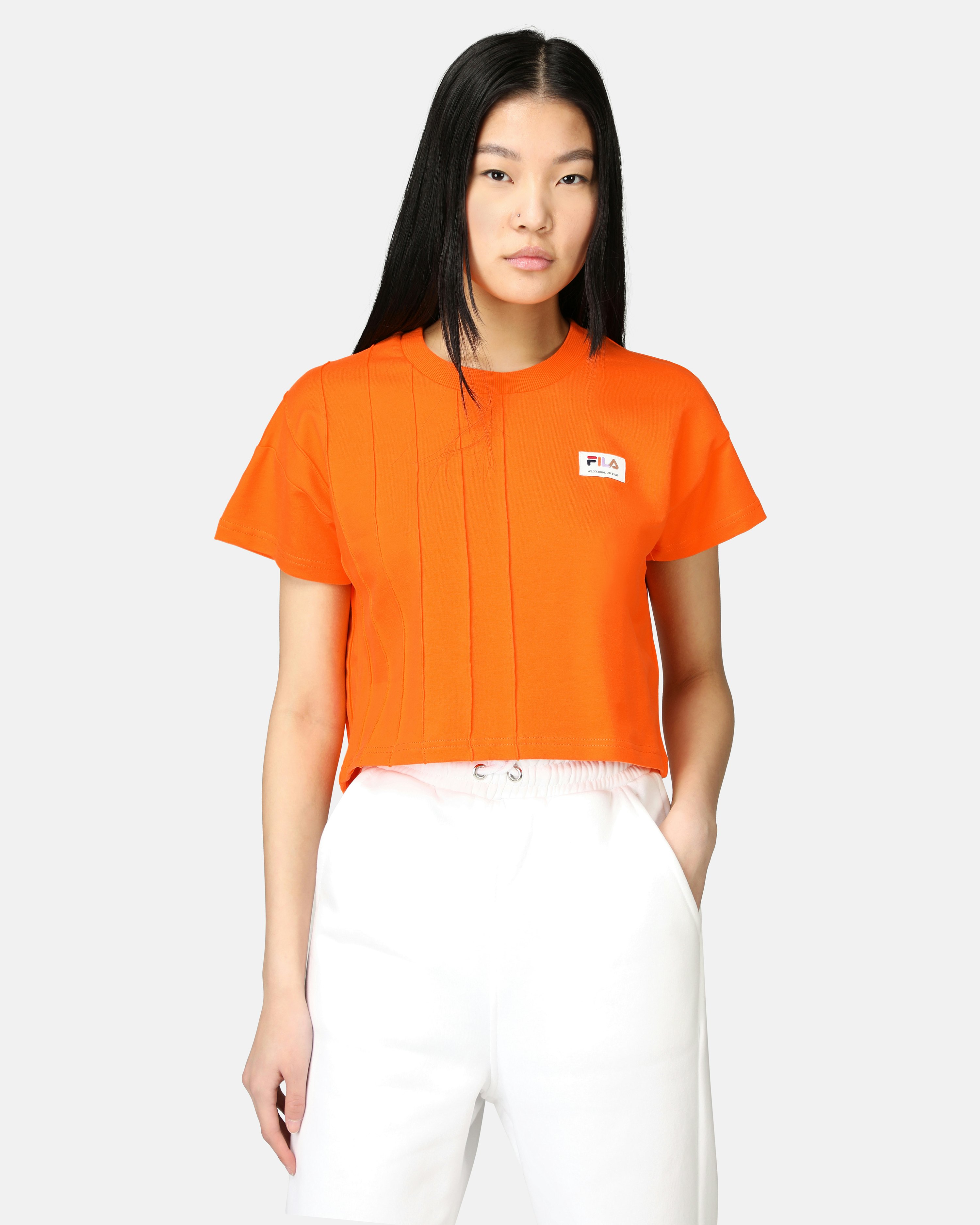 dæk Skelne Uensartet FILA T-Shirt - Tudela Pintuck Light orange | Women | Junkyard