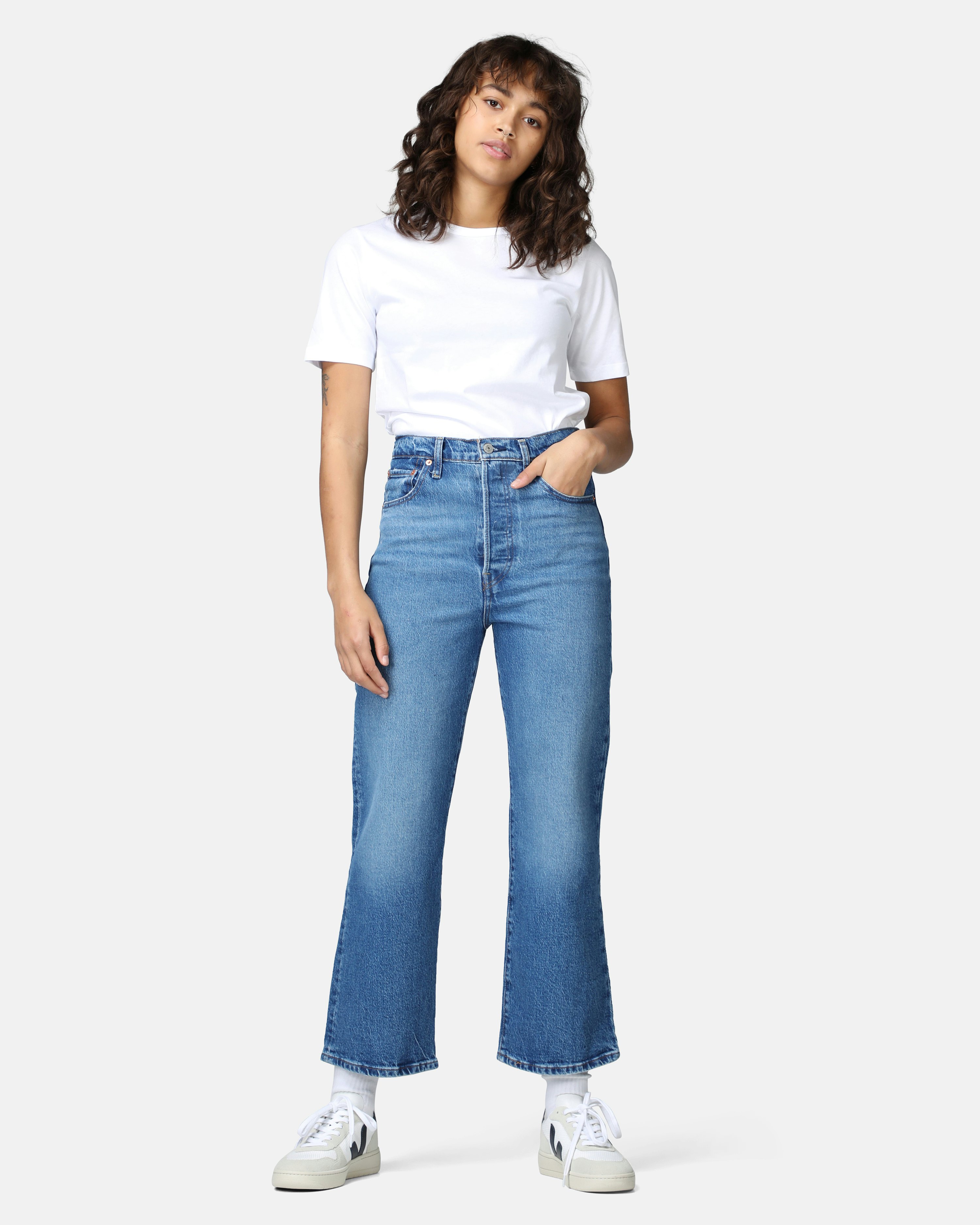 Levis Jeans - Ribcage Crop Bootcut Light blue | Women | Junkyard