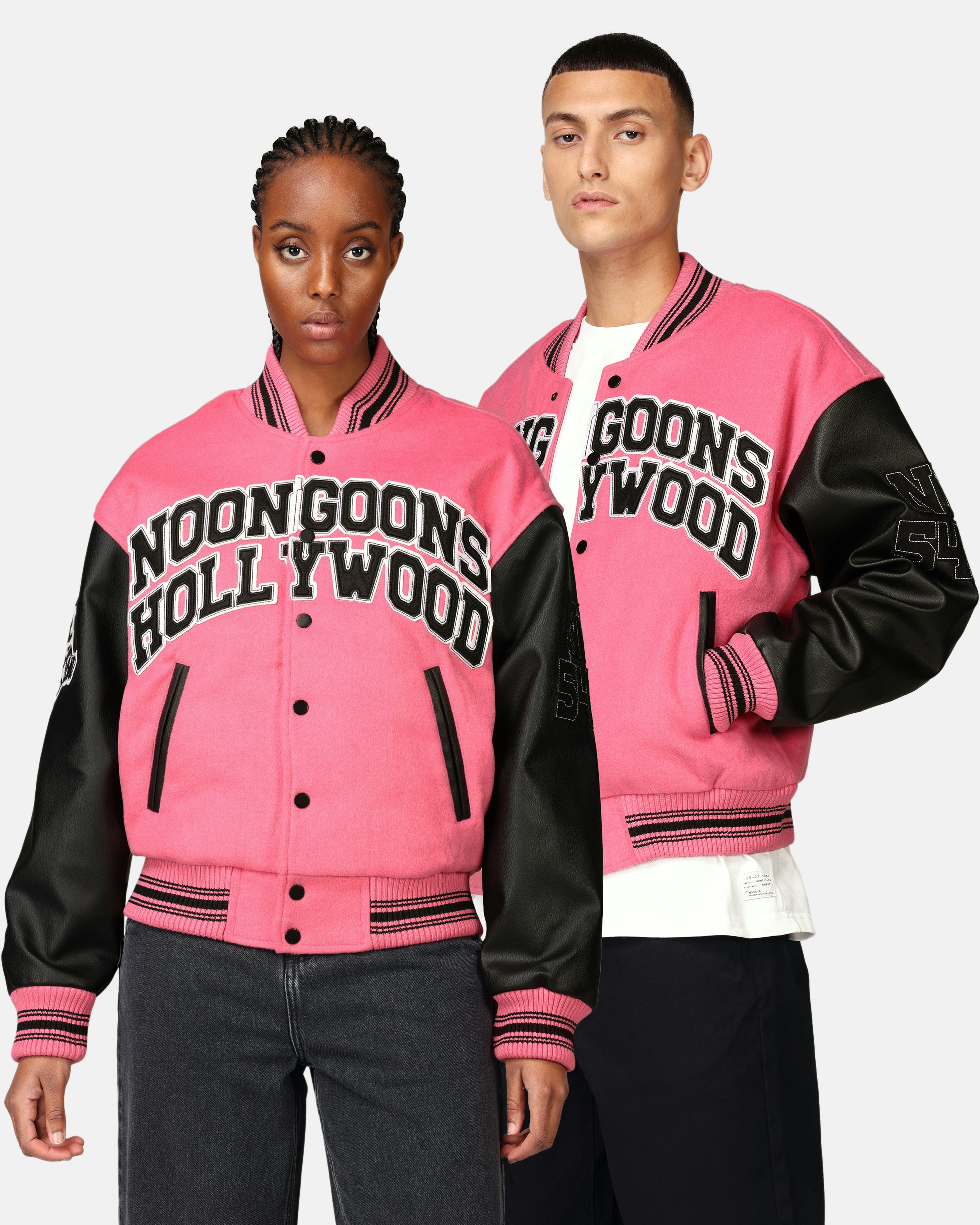Noon Goons Jacket - Hollywood High Varsity Pink | Men | Junkyard