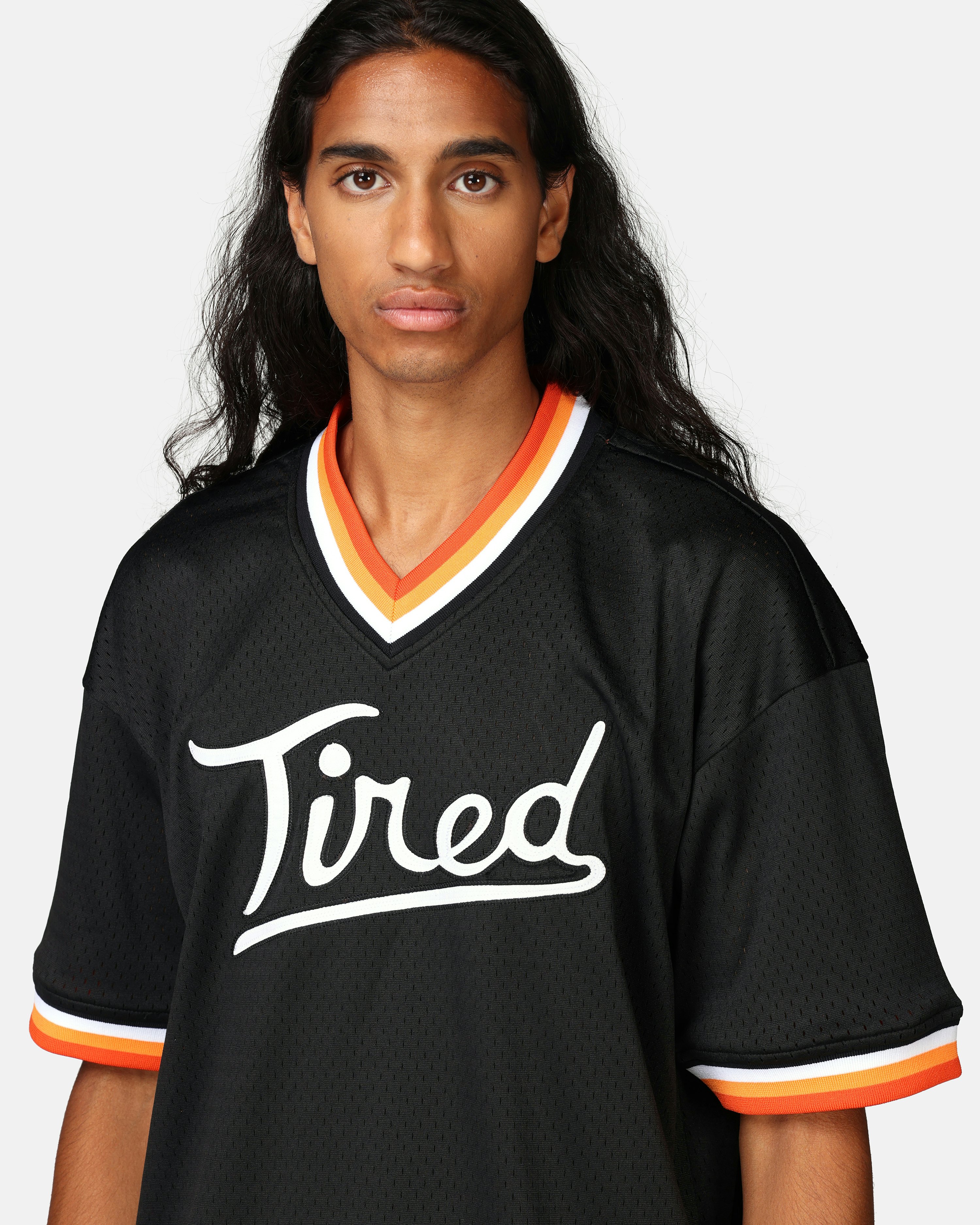 Tired Skateboards T-shirt - The Rounders Baseball Jersey Navy