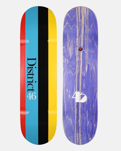 District 46 Skateboard – 8,5" Silk Shirt Stripes x We All Got Multi Unisex 8.5