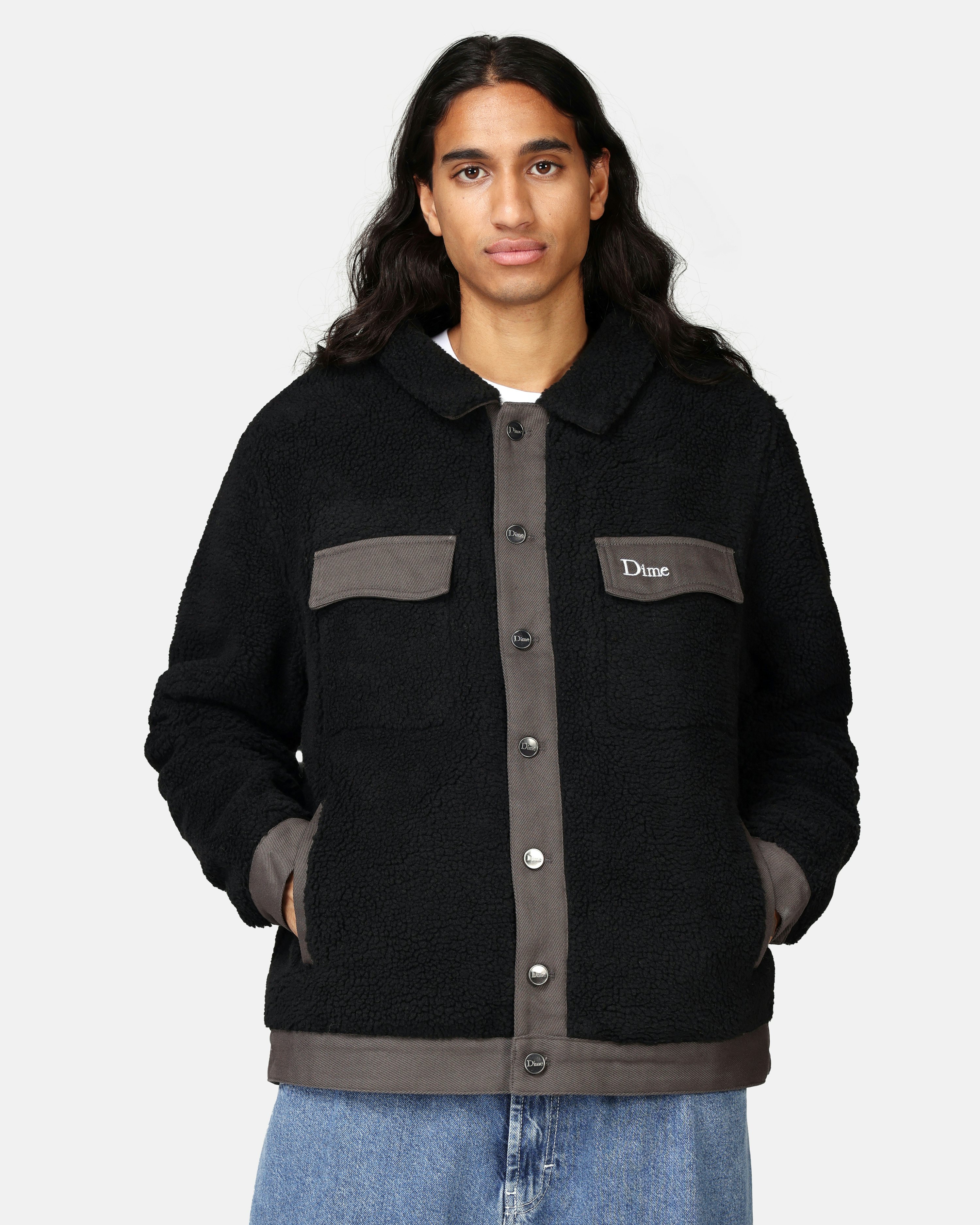 Dime Jacket - Sherpa Denim Black | Men | Junkyard