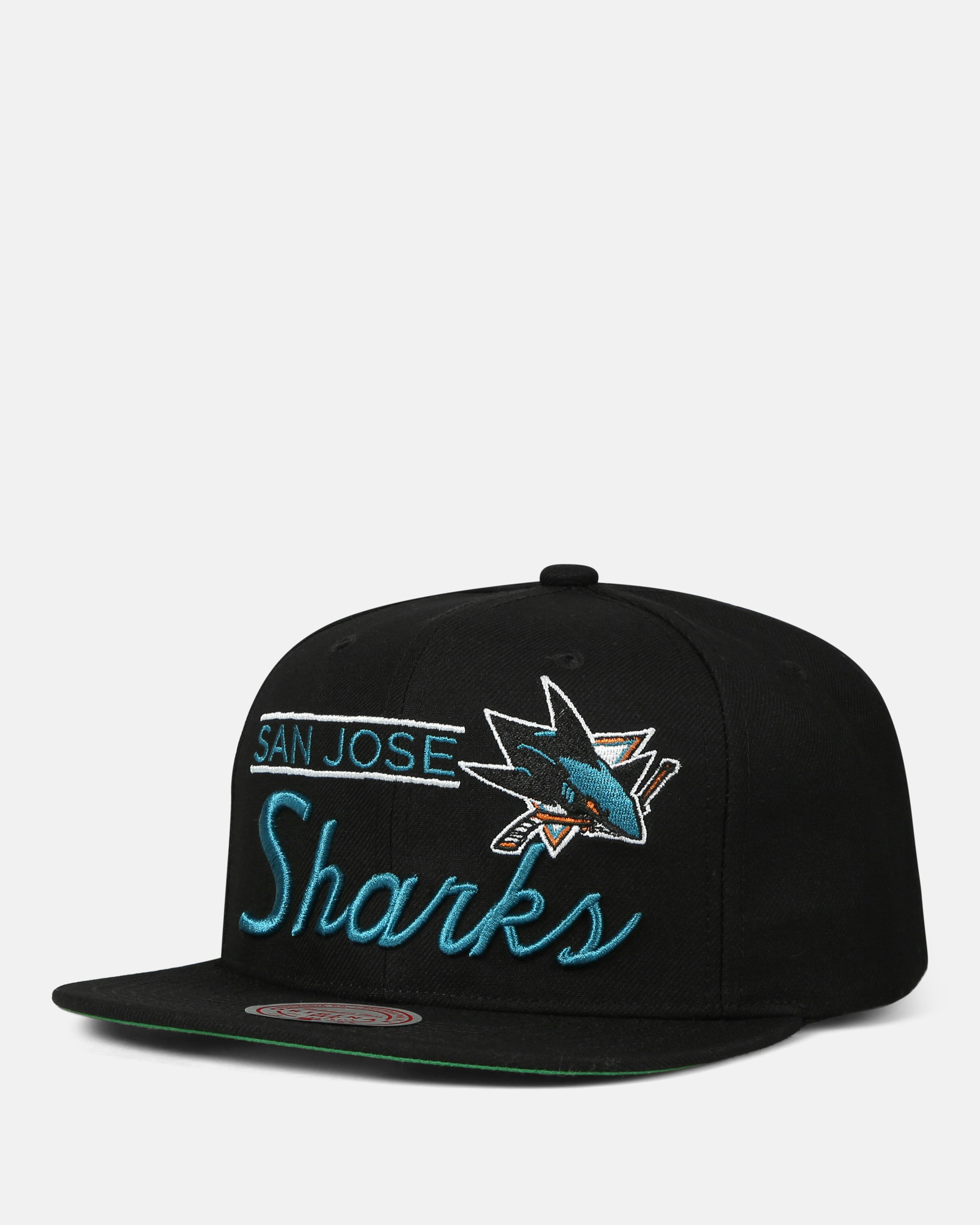 Mitchell & Ness San Jose Sharks Vintage Script Snapback Hat