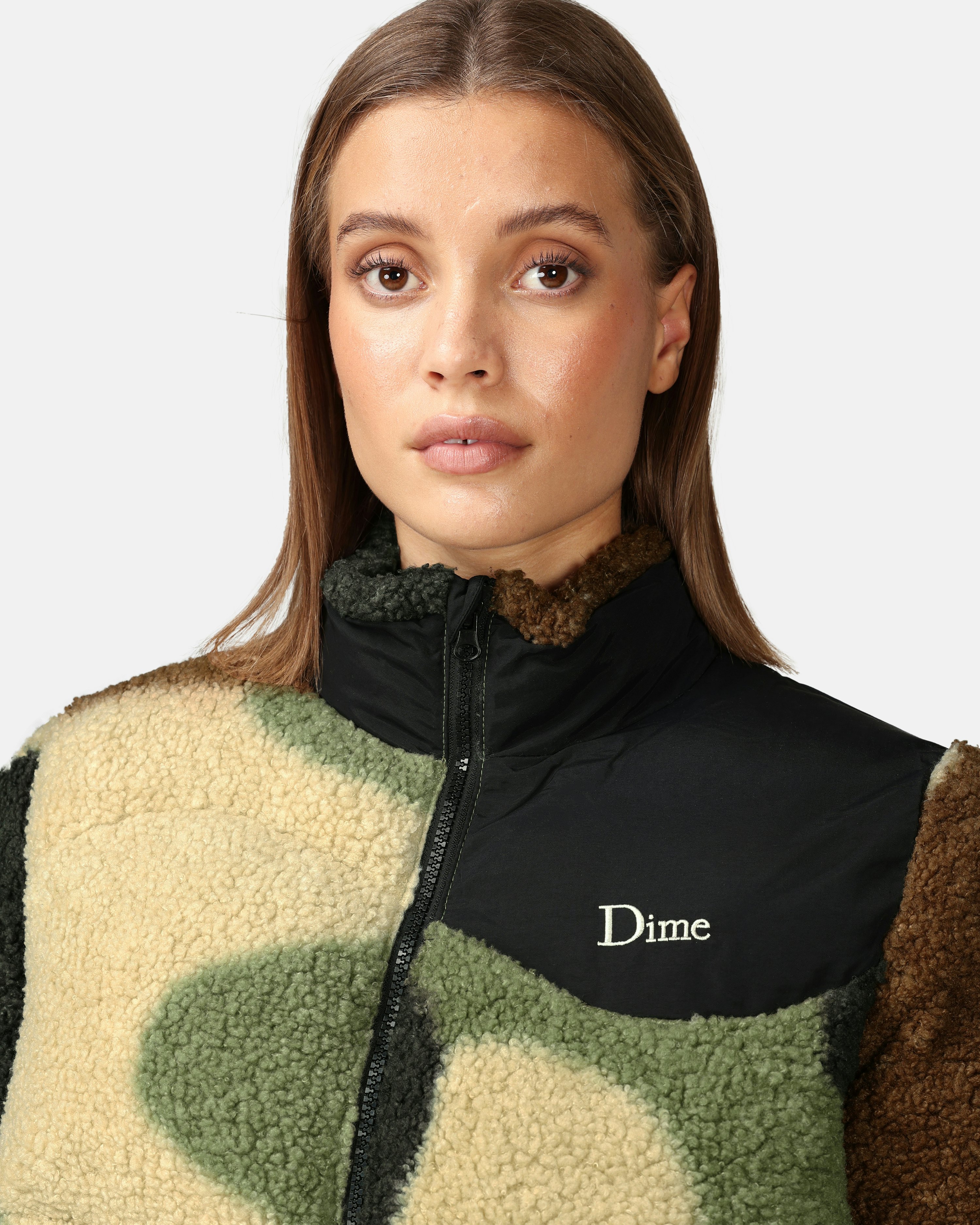 Dime Puffer Jacket- Sherpa Army green | Unisex | Junkyard
