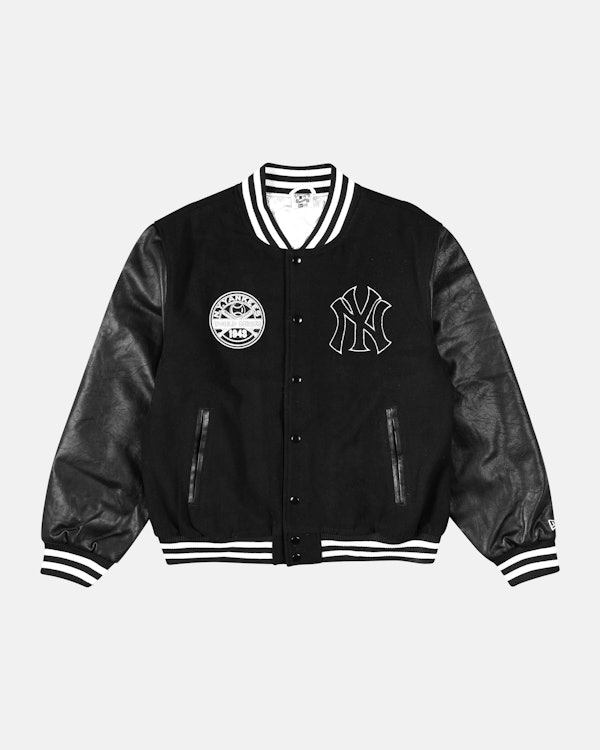 Jackets New Era New York Yankees Mlb Large Logo Varsity Jacket Black