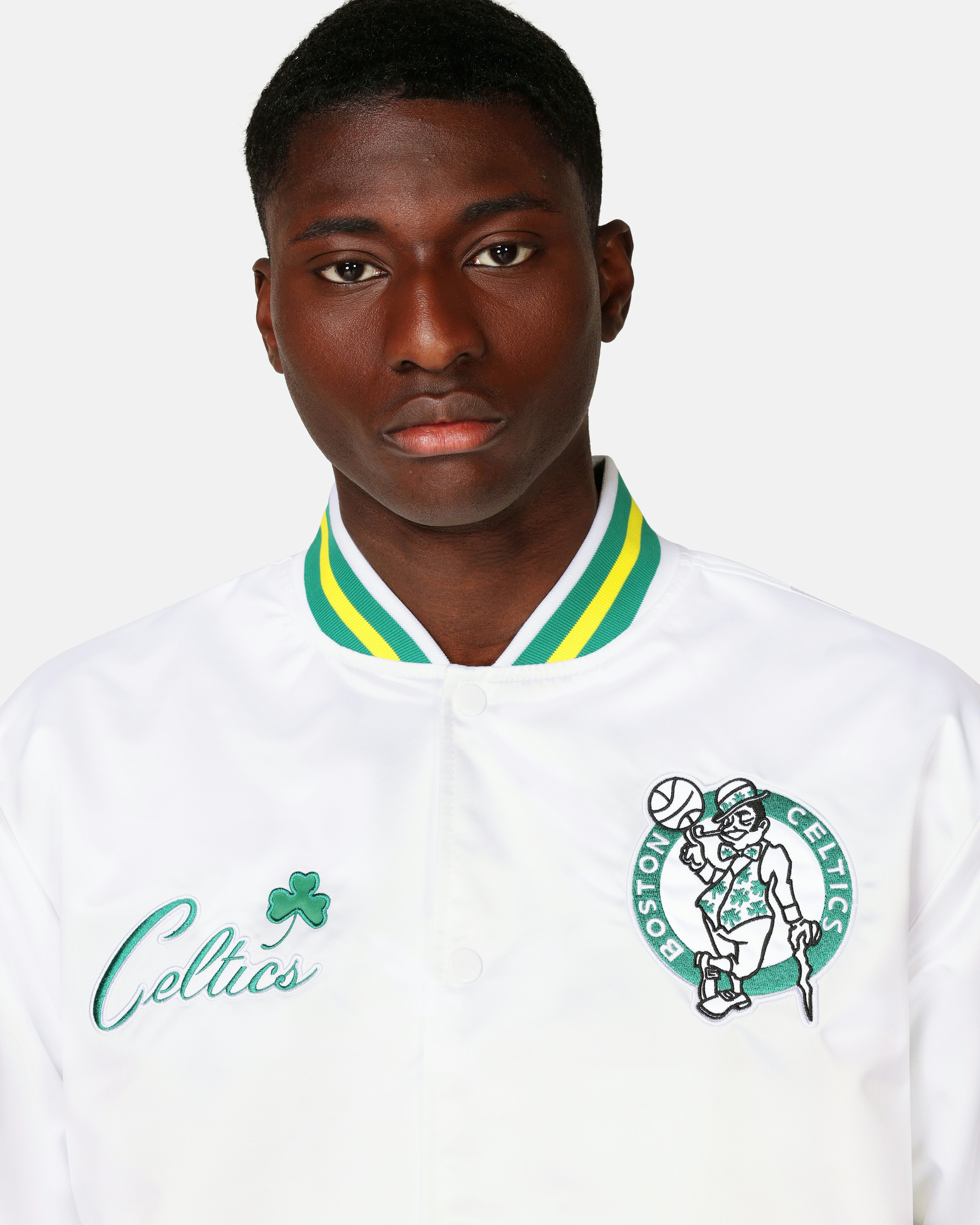 Mitchell & Ness Jacket - Boston Celtics White, Men