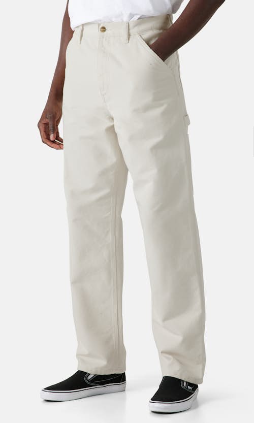 White Jeans for Men, Double Knee Utility