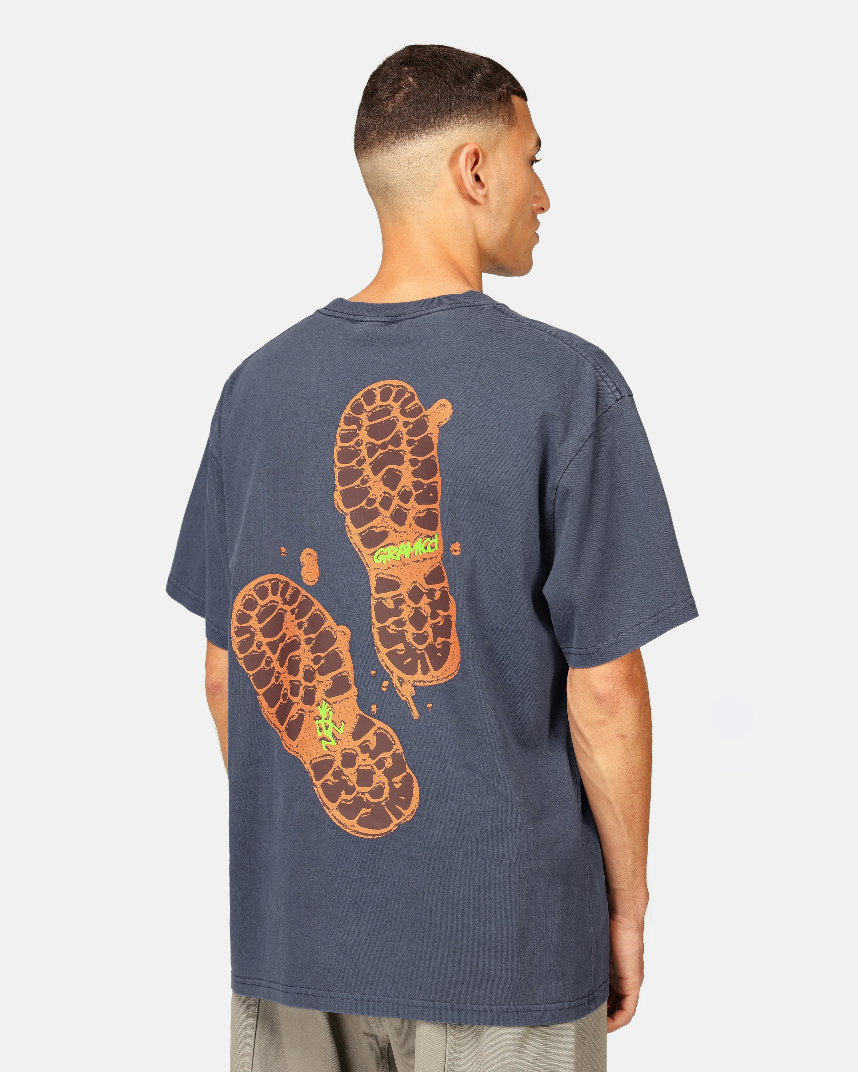 GRAMICCI Footprints T-Shirt Blue | Men | Junkyard