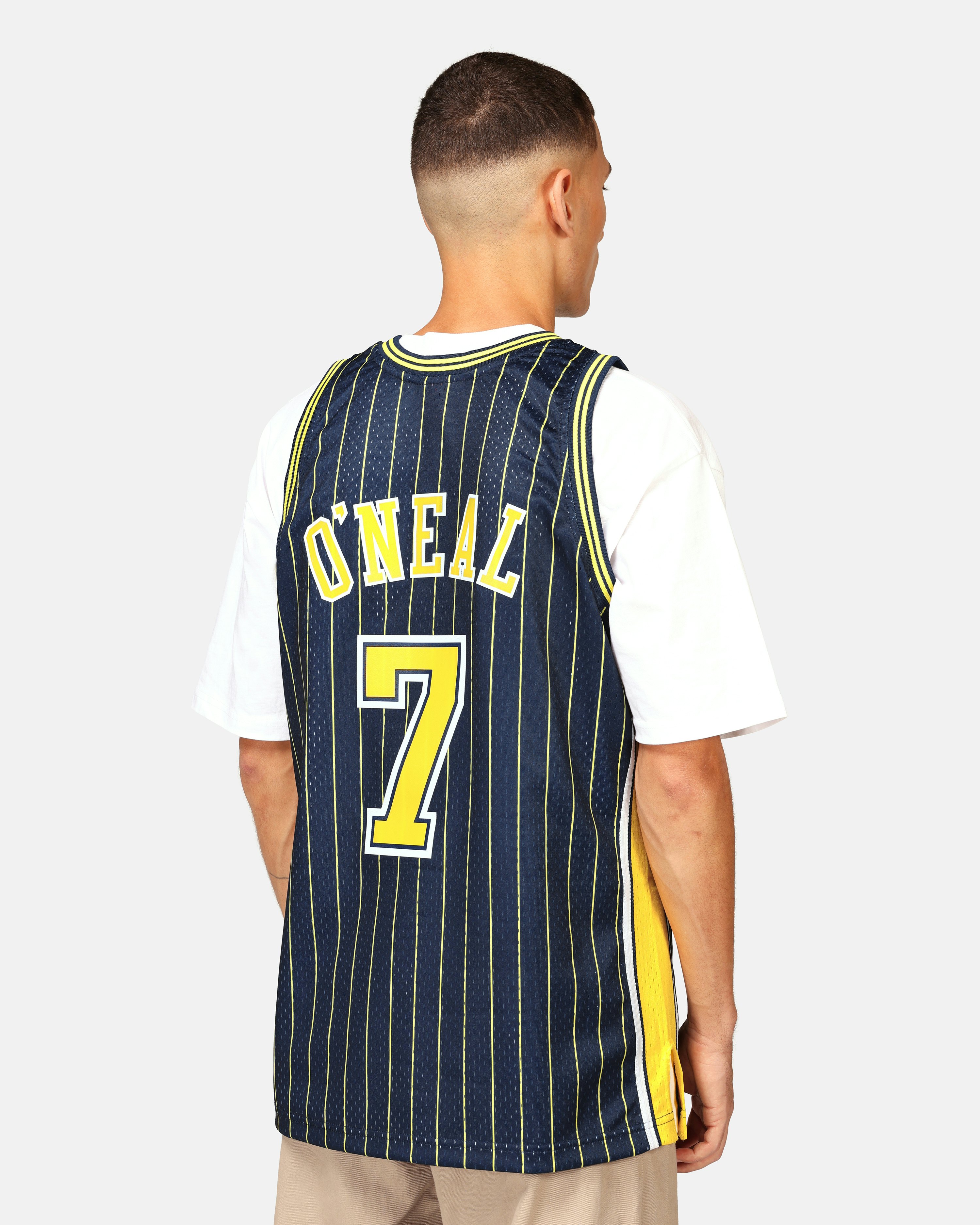 Vintage Indiana Pacers Jermaine O’Neal Blue Pinstripe Basketball Jersey  Youth XL