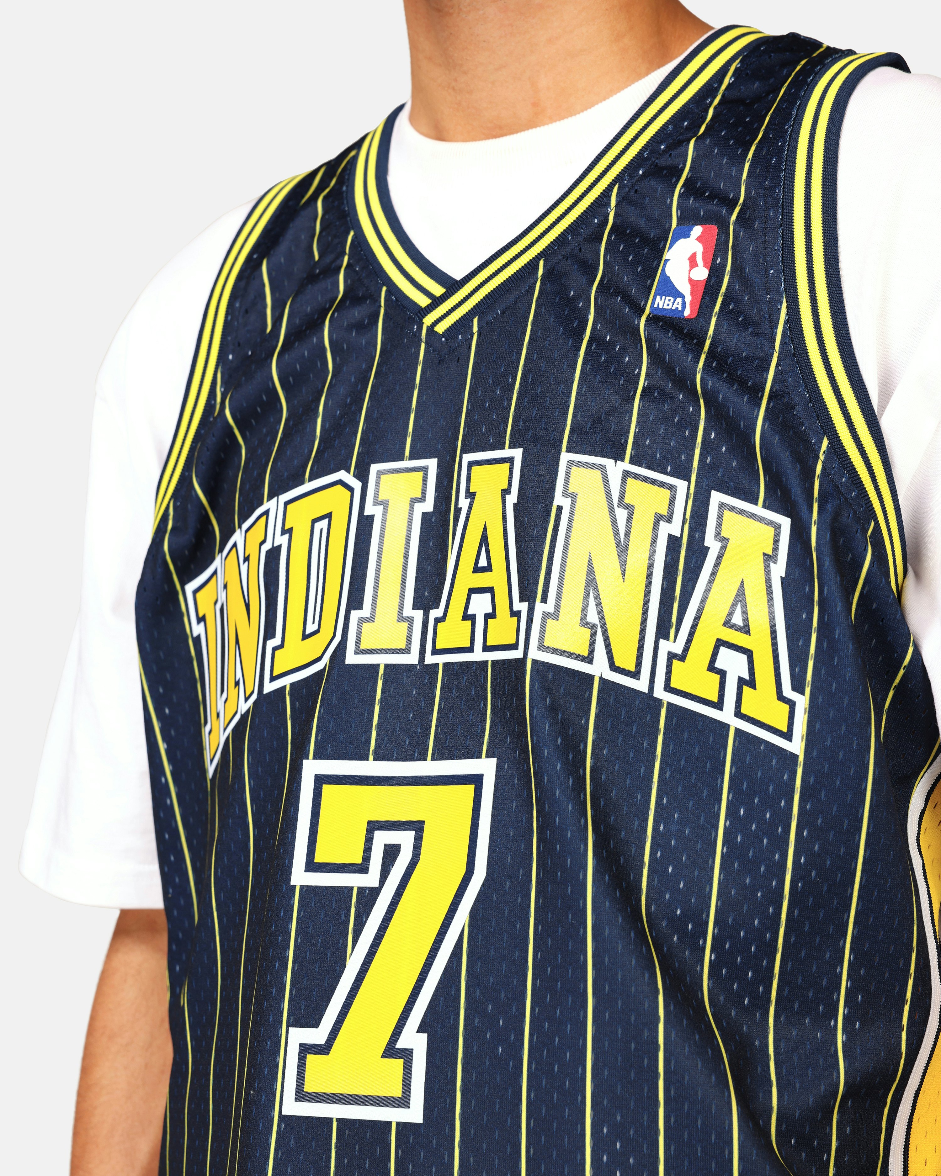 Vintage Indiana Pacers Jermaine O’Neal Blue Pinstripe Basketball Jersey  Youth XL