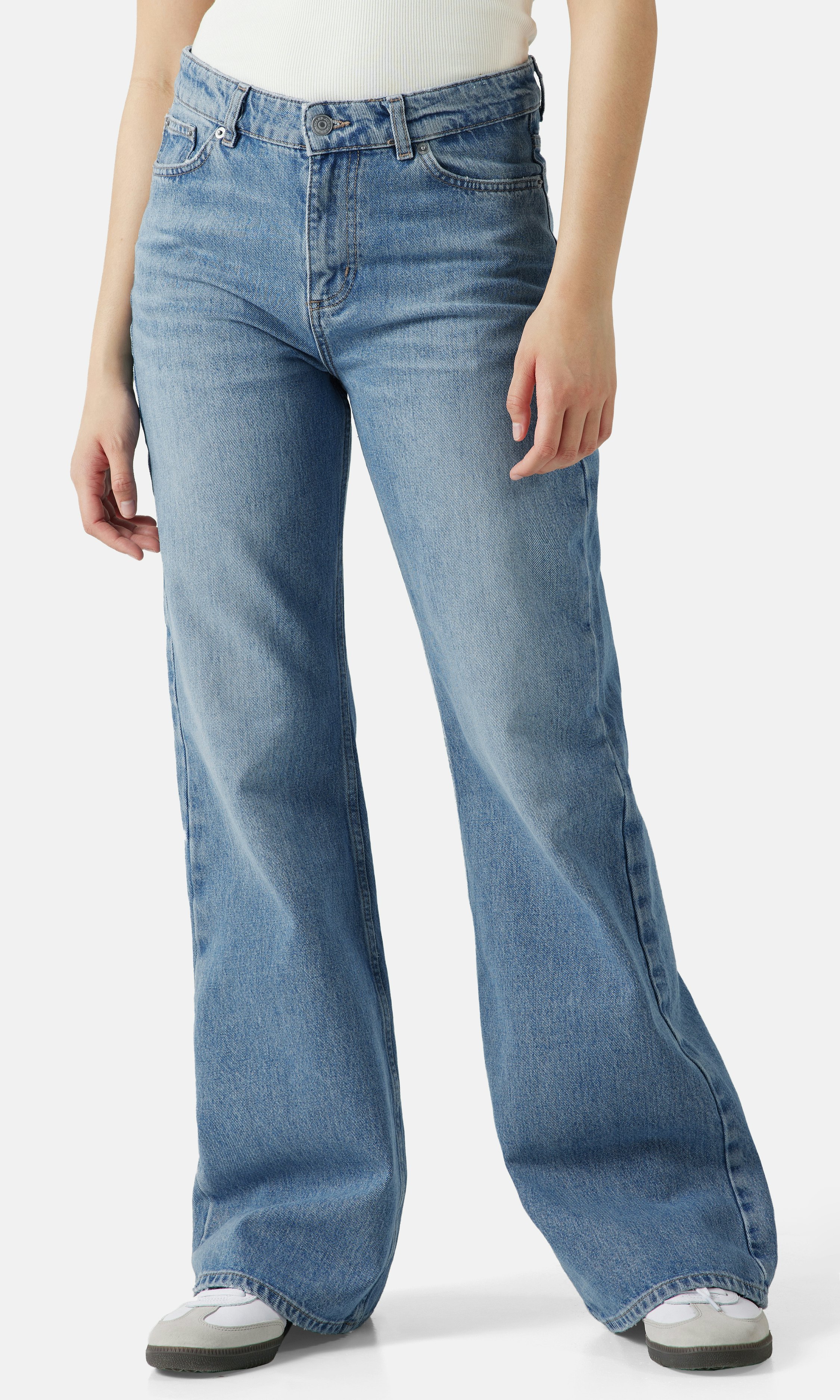 JUNKYARD Flare Mid Jeans Mid blue | Women | Junkyard