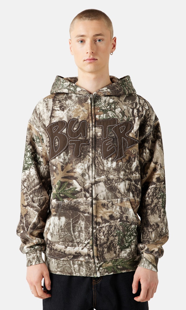 Butter Goods Fabric Applique ZipHoodie Green Unisex Junkyard