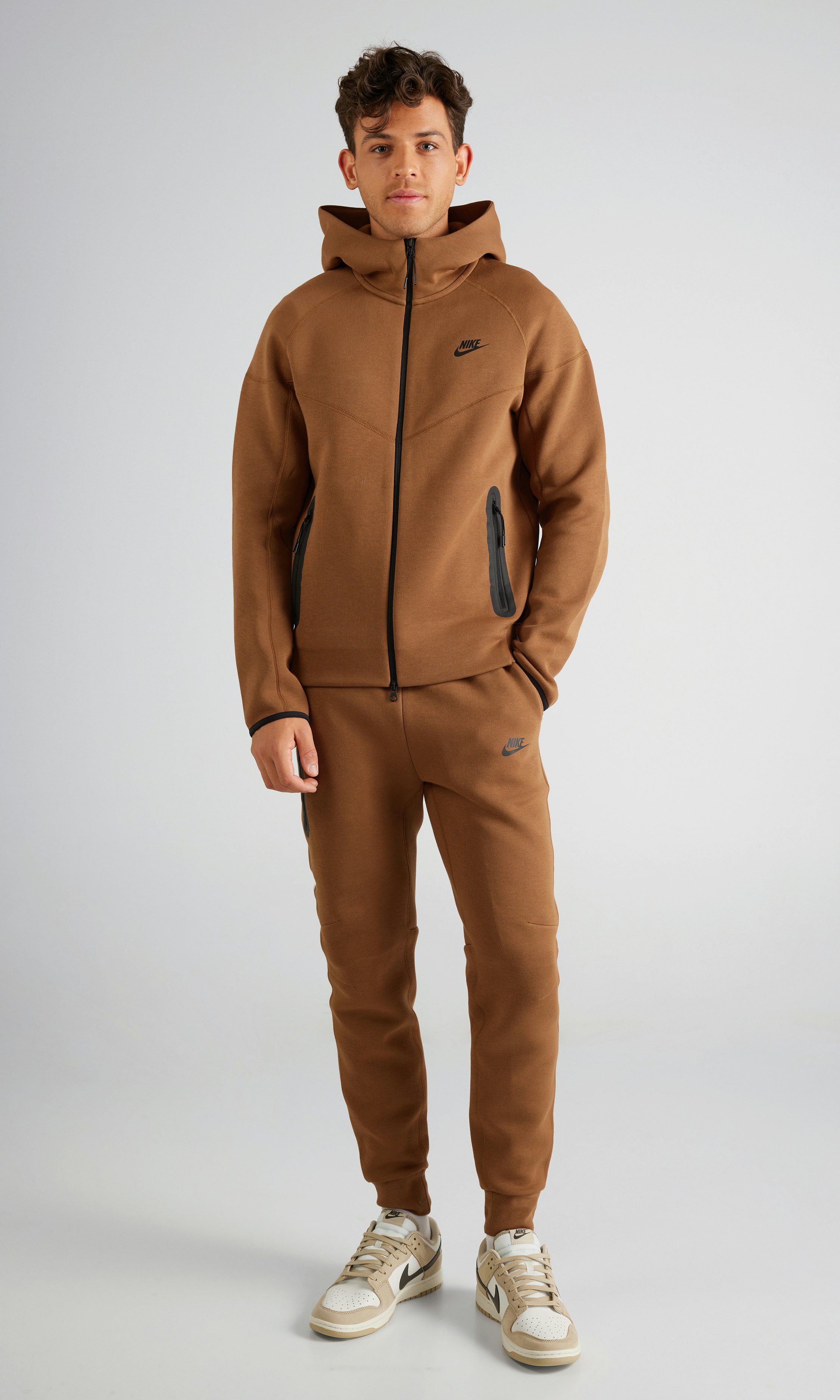 Nike Tech Fleece Tracksuit Brown Hoodies Nike Fleece Sweatsuit