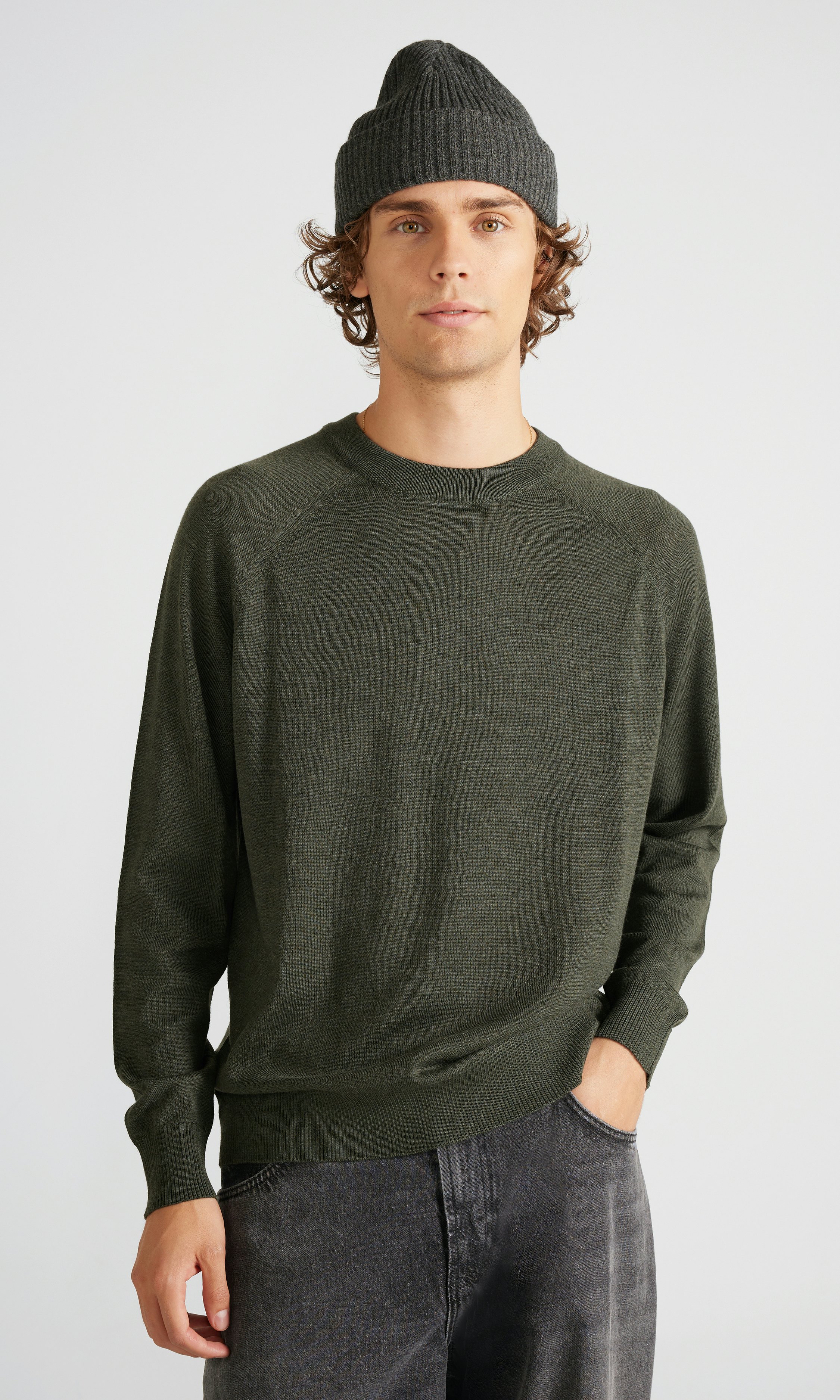 Yôke Wool Sweater Green | Men | Junkyard
