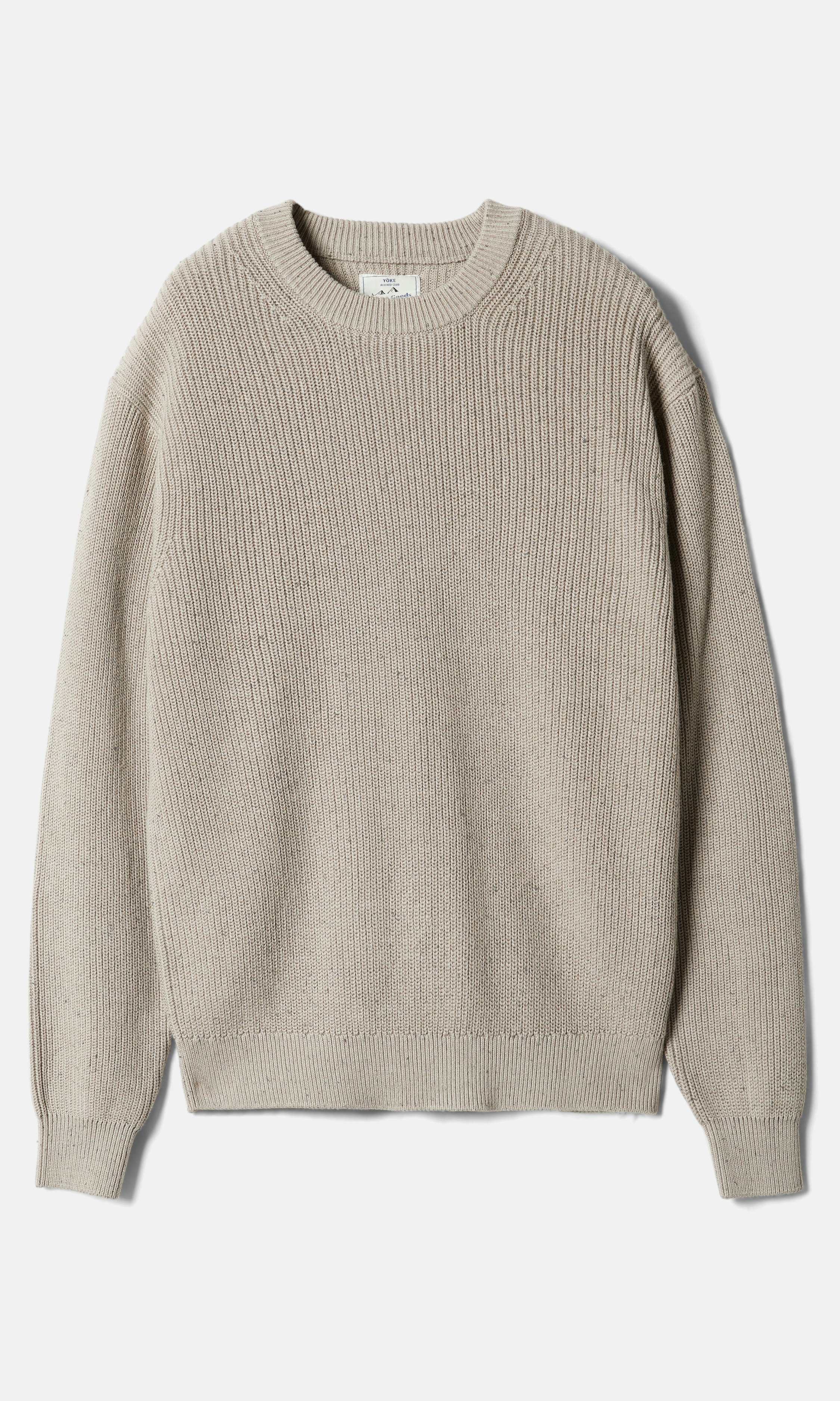 Yôke Rib Knitted Sweater Light beige | Men | Junkyard
