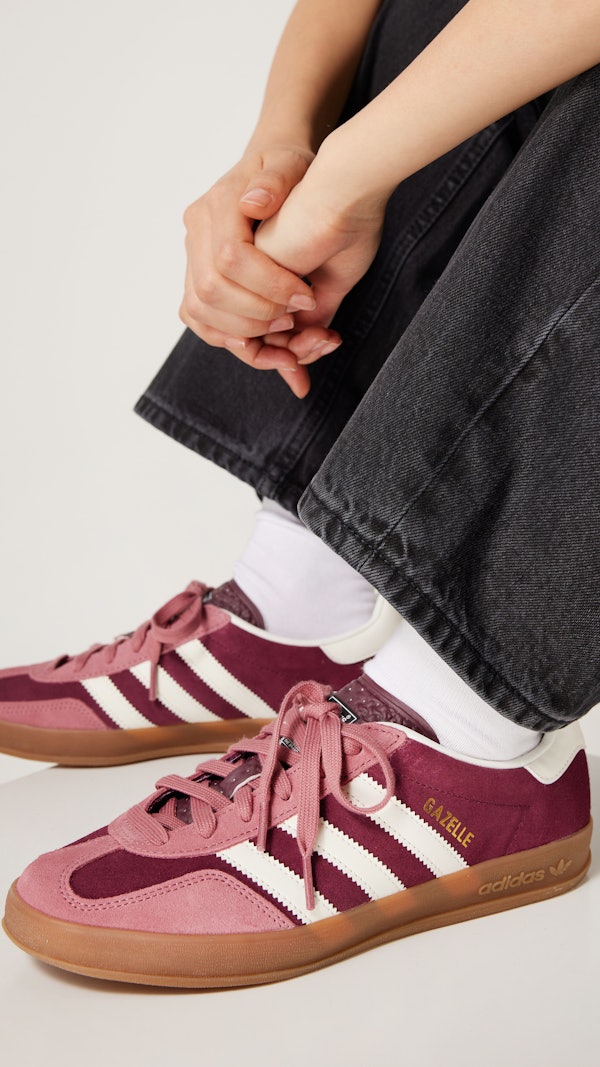 Womens Adidas Gazelle Burgundy Adidas Gazelle Trainers Pink