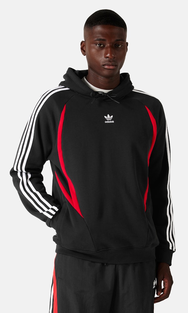 Black Adidas Hoodie With Red Stripes Adidas Archive Hoodie Black