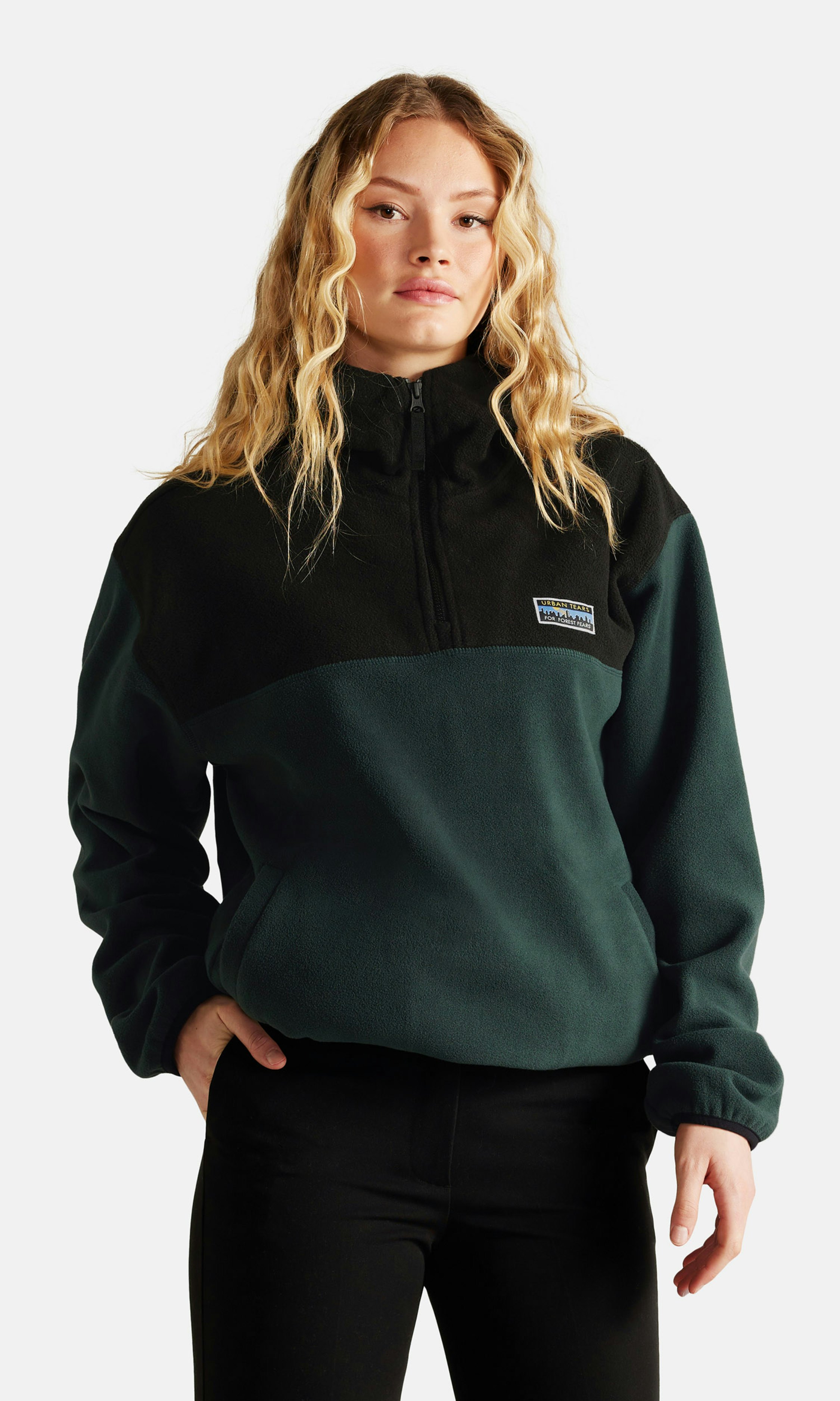 JUNKYARD Forest Fleece Hoodie Dark green | Women | Junkyard