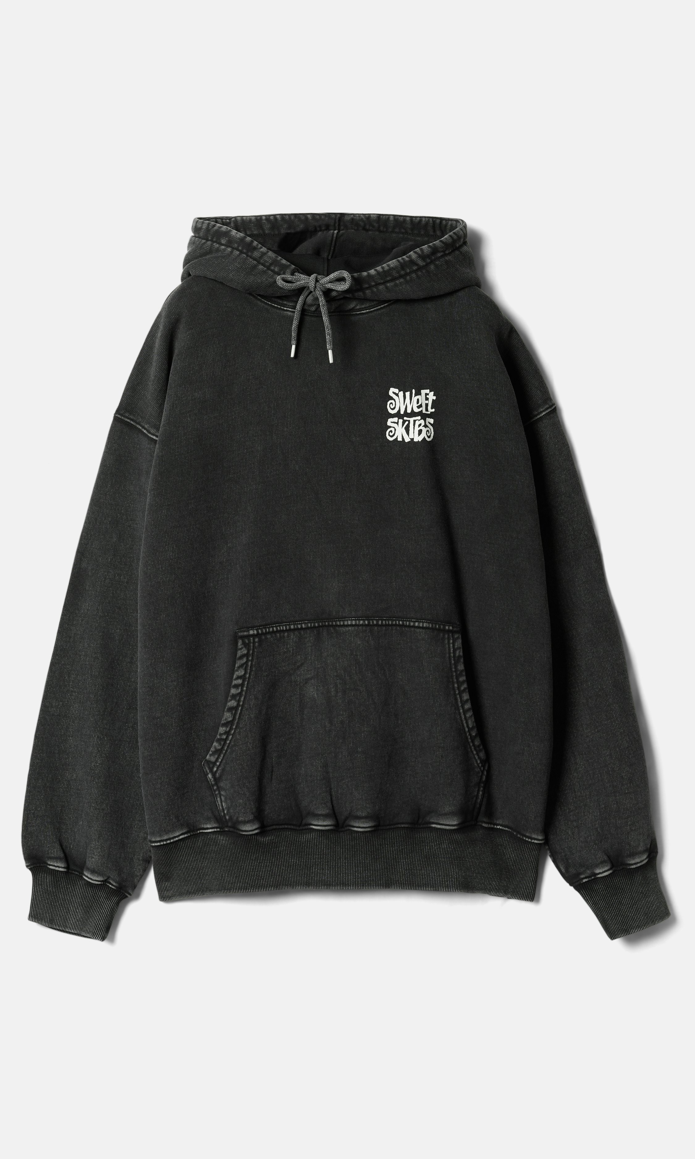 ★SLOW ACID★ Teens Sweatshirt Black Sporty sweatshirt with logo, Black - Sisley