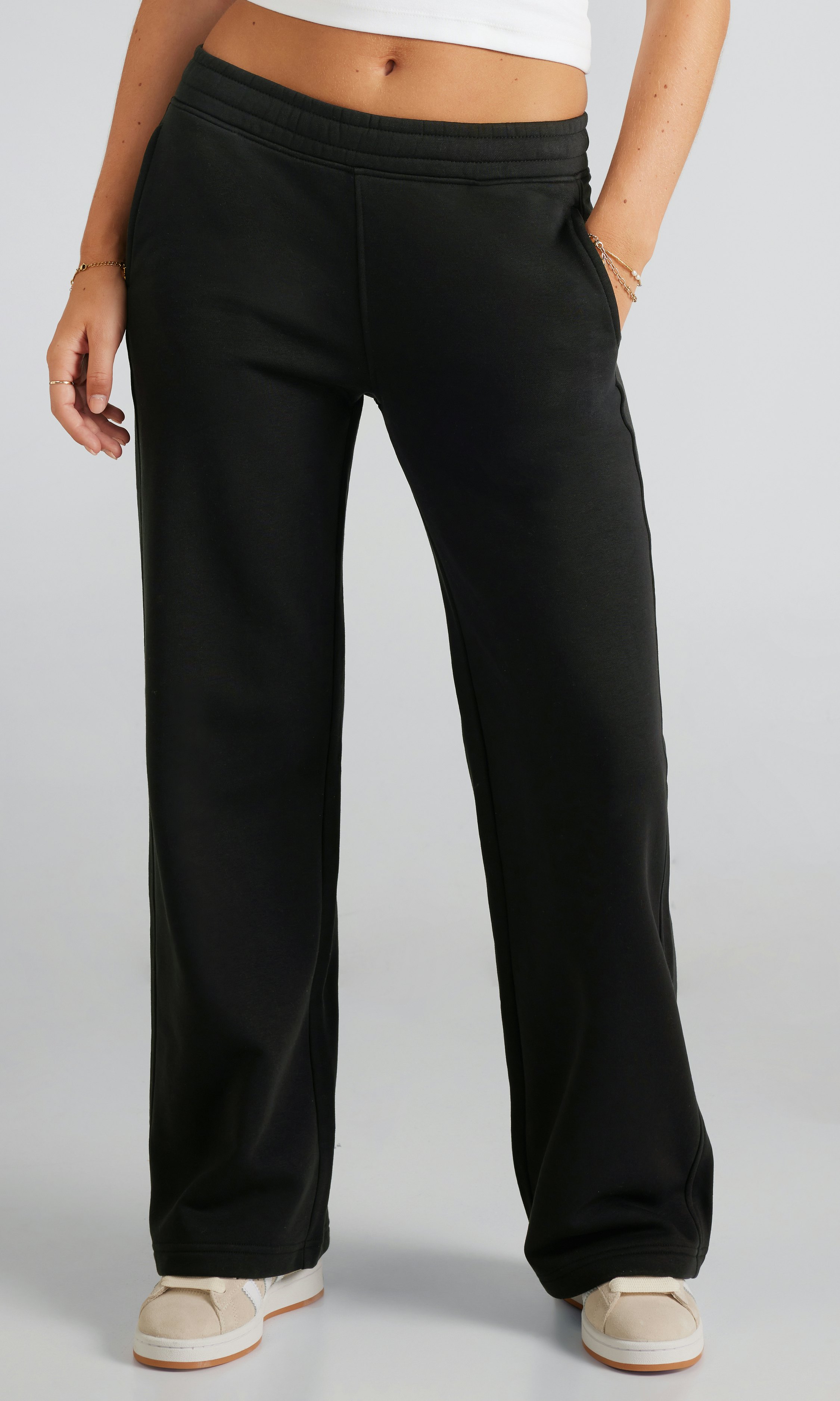 ◆Attends◆ Black Basic Sweat pants 0001 8.0 SWEAT PANTS RIGHT (BLACK)